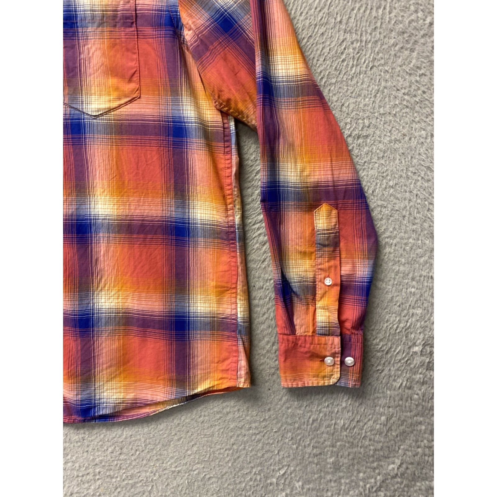 Banana Republic Banana Republic Shirt Mens M Plaid Short Sleeve Button Up / 162-25 Multicolor Cotton Woven Casual Regular Collar Button-Front Men’s Shirt Size US M / EU 48-50 / 2 - 2 Thumbnail