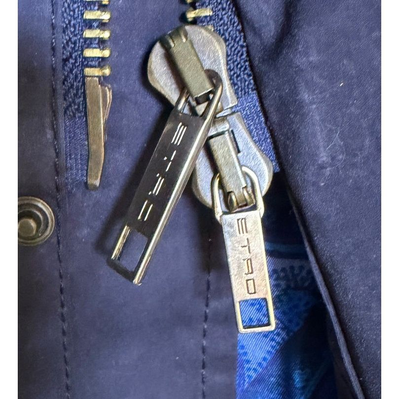 Etro Etro NWT Chrore Jacket Blue Utility with Lambskin Collar Size US L / EU 52-54 / 3 - 8 Thumbnail