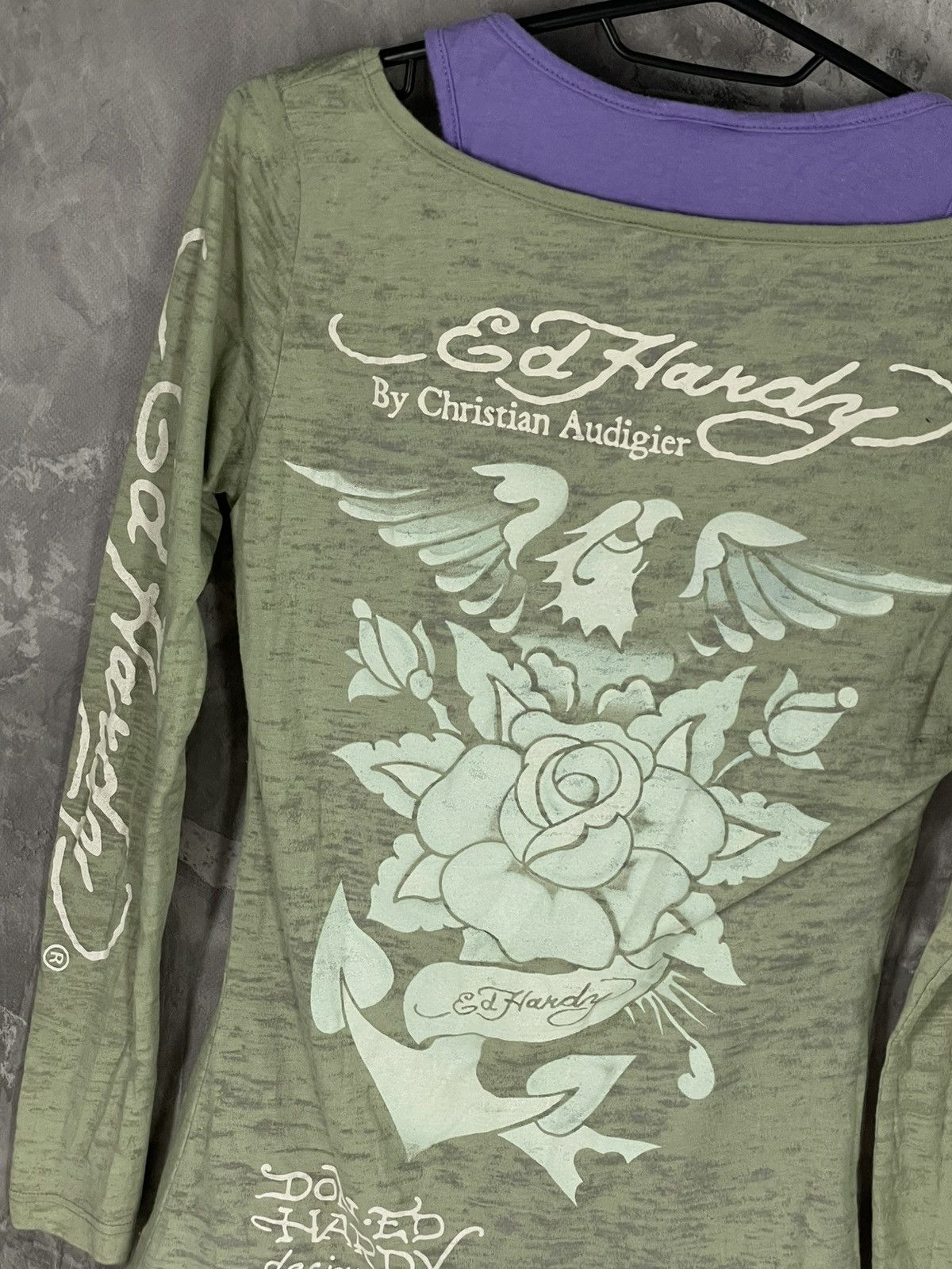 Christian Audigier × Ed Hardy × Hysteric Glamour Ed Hardy long sleeve mesh print t-shirt woman's Size M / US 6-8 / IT 42-44 - 12 Thumbnail