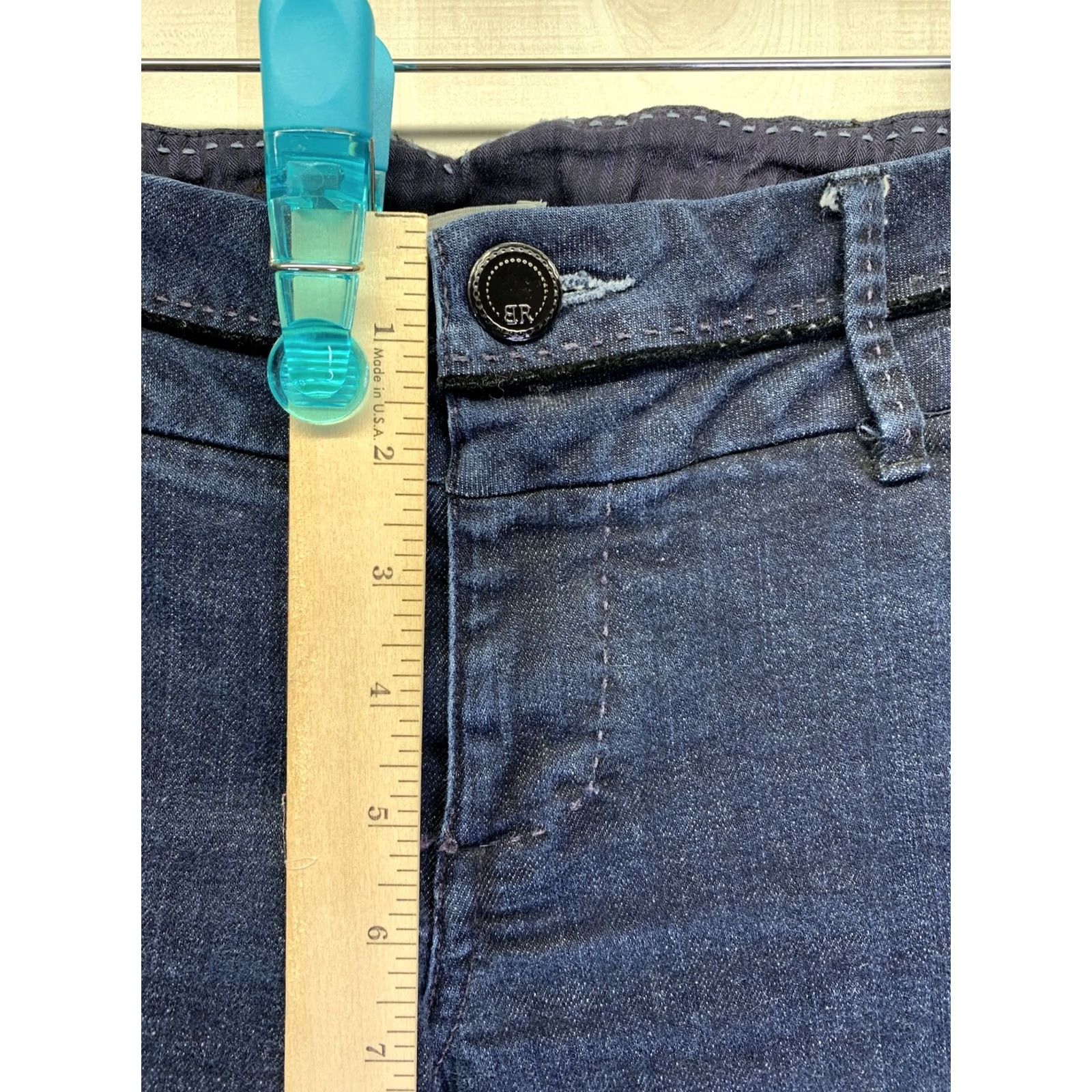 Banana Republic Banana Republic Women’s Jeans Wide-Leg SZ 8 Dark Wash Velvet Trim-Blue Regular Size 30" / US 8 / IT 44 - 3 Thumbnail