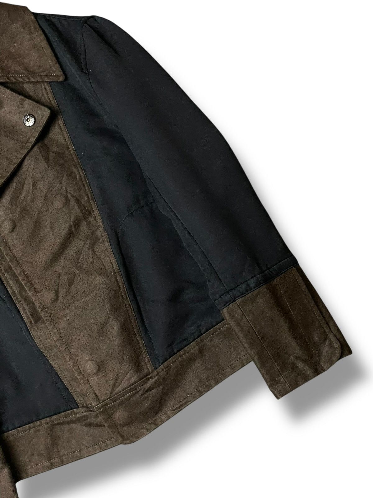Japanese Brand × Seditionaries × Vintage ACT AGAINST ONE’S WILL Spliced Leather Suede Jacket (113) Size US XXS / EU 40 - 3 Thumbnail