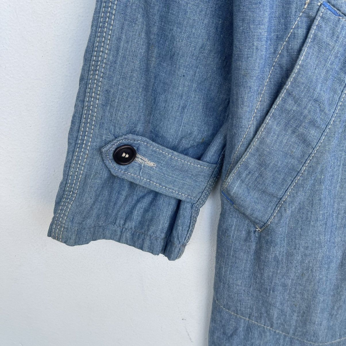 Blue Blue Japan Blue Blue Japan Indigo Knit Collar Quilted Denim Long Coat Size US M / EU 48-50 / 2 - 12 Thumbnail