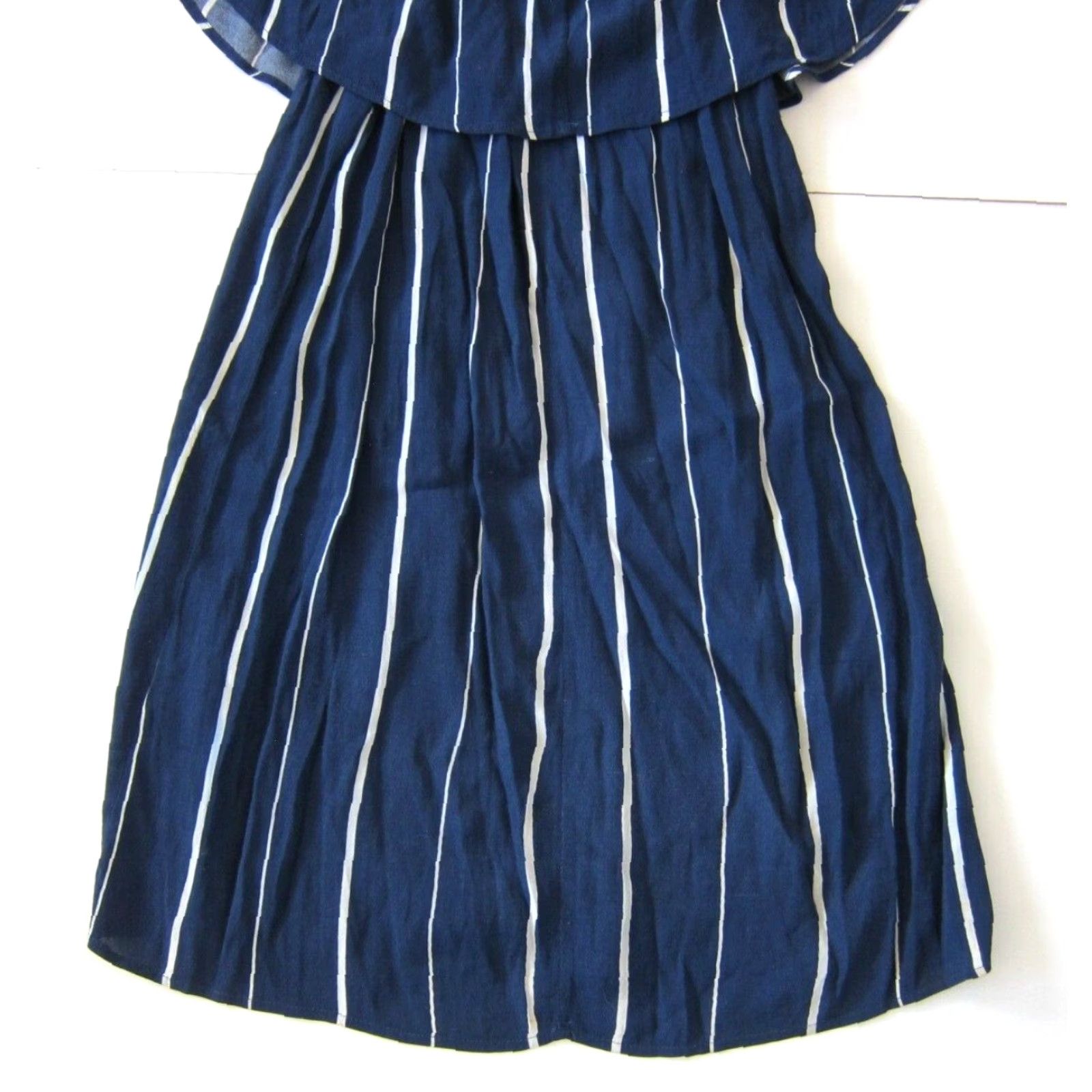 Anthropologie Everly Anthropology Blue White Stripe Off The Shoulder Tunic Shift Dress Small Shirt Size S / US 4 / IT 40 - 6 Thumbnail