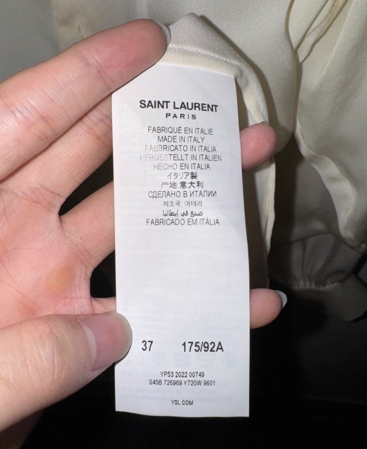 Saint Laurent Paris Saint Laurent 23SS Runway Pleated Henley Collar Silk Shirt Size US M / EU 48-50 / 2 - 8 Thumbnail