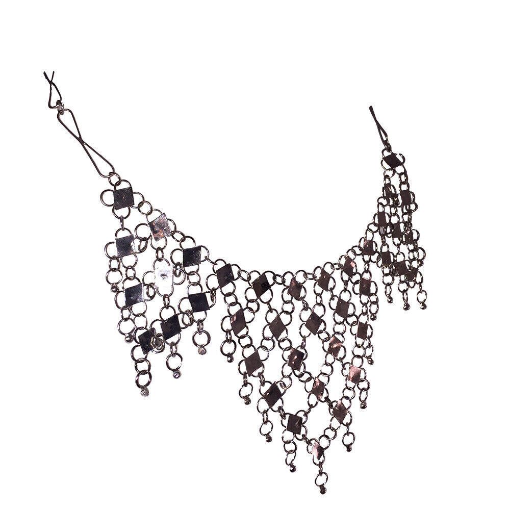 Handmade Mexican Hand Made Sterling Silver Bib Dangle Necklace Size ONE SIZE - 2 Thumbnail