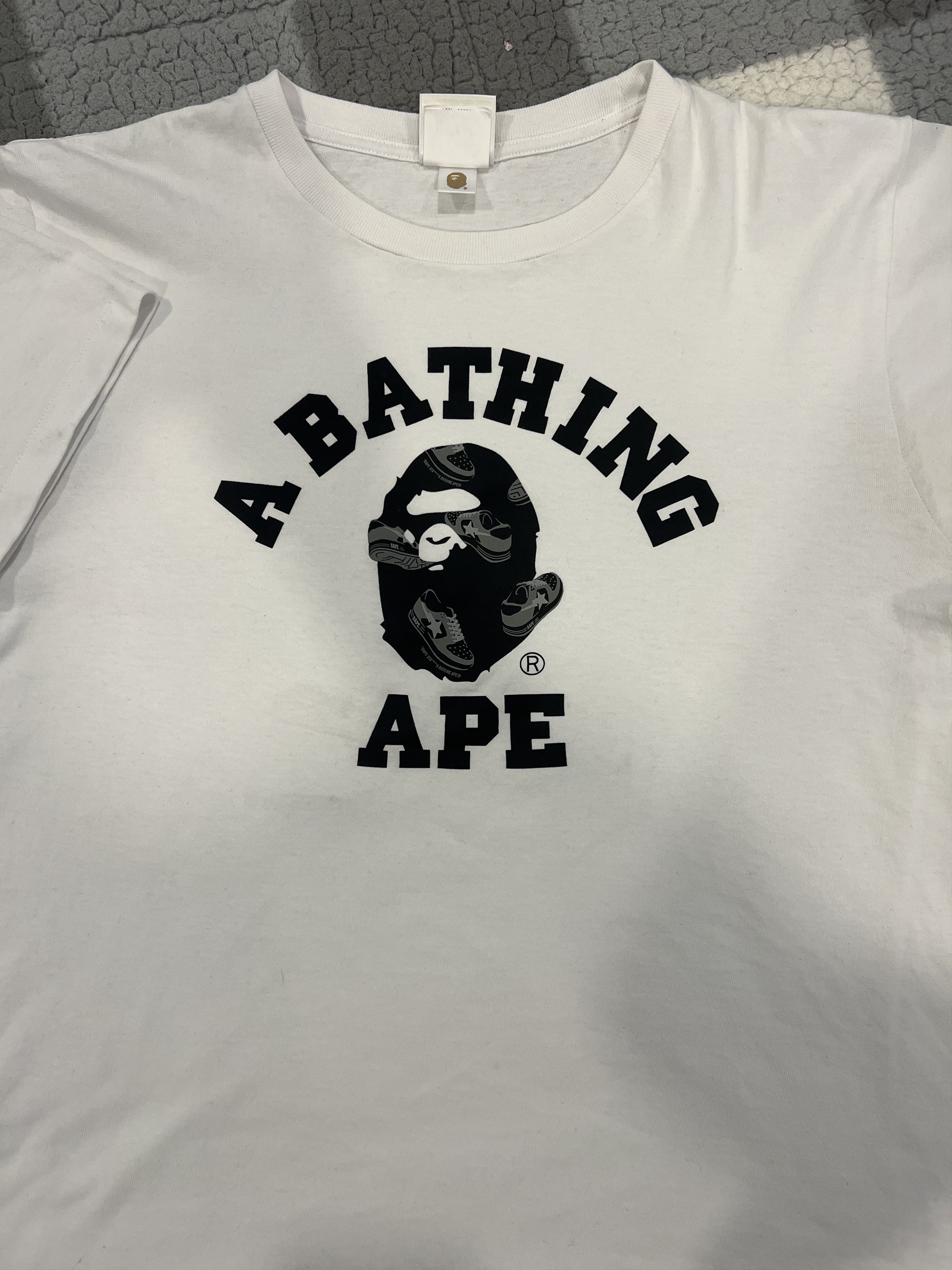 Bape Bape white ape tee Size US M / EU 48-50 / 2 - 2 Thumbnail