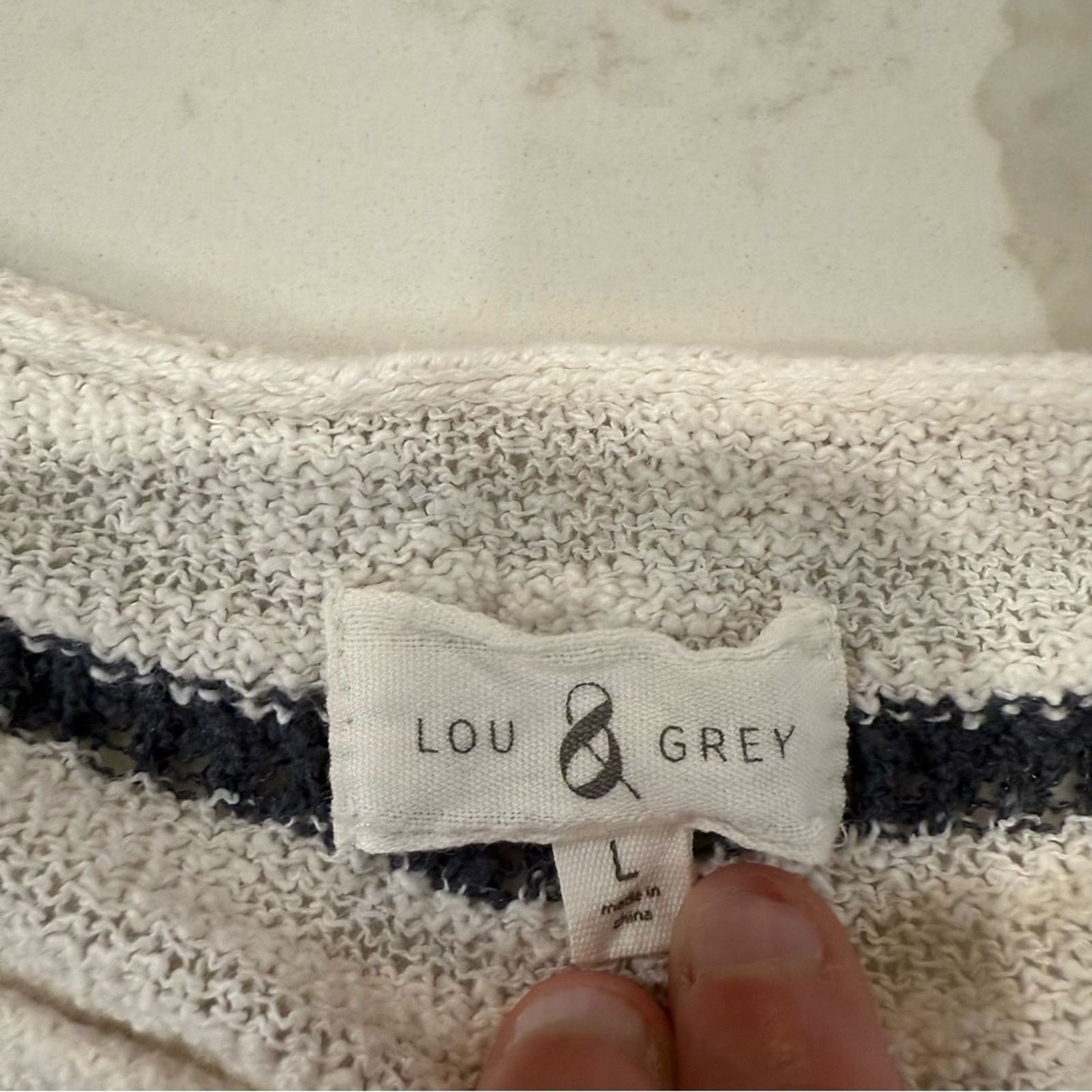 Lou & Grey Lou & Grey Textured Knit Stripe Crewneck Sweater Women Large Size L / US 10 / IT 46 - 4 Thumbnail