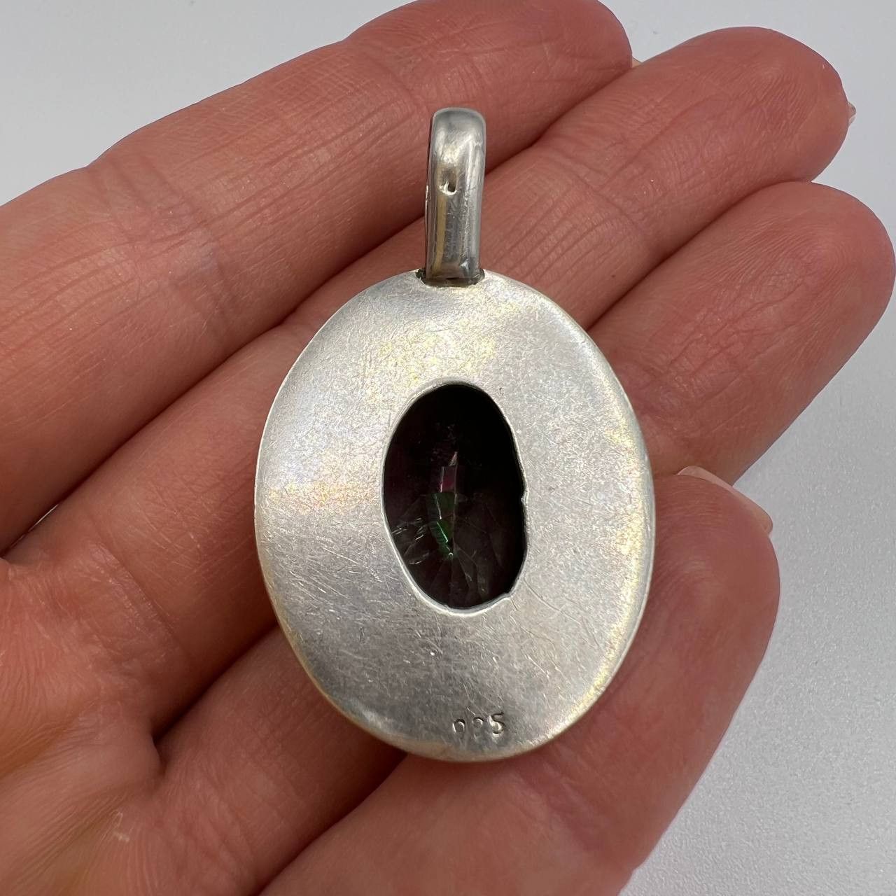 Sterling Silver Vintage Pendant Sterling Silver 925 Gemstone Mystic Topaz Size ONE SIZE - 2 Thumbnail