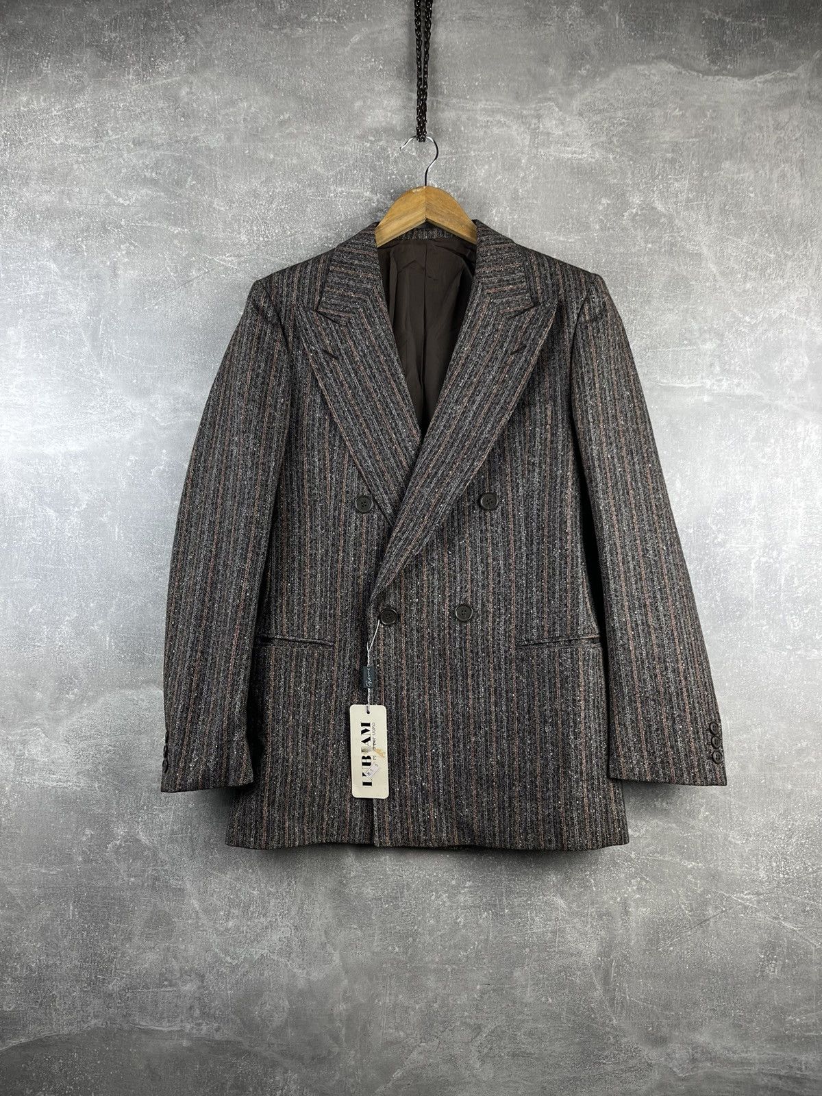 Lubiam Lubiam Luxury Old Money Wool Stripped Doublebreasted Suit Size 48L - 2 Thumbnail