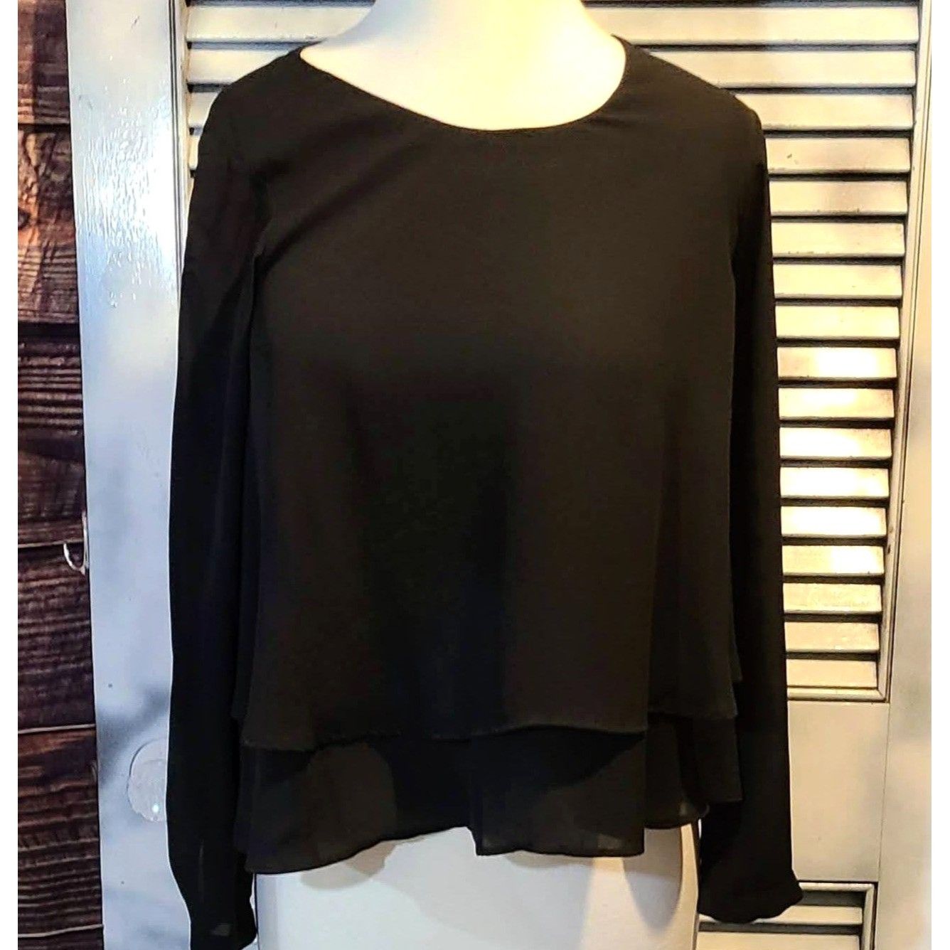Zara Zara Basic Small Black Layered Blouse Size S / US 4 / IT 40 - 1 Thumbnail