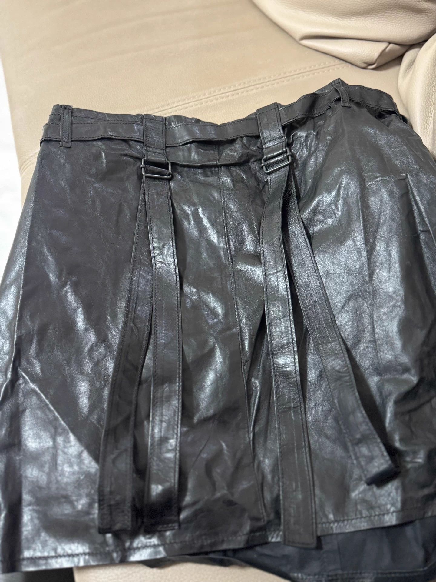 Ann Demeulemeester Ann Demeulemeester 2004AW Leather Slip Skirt 36 waist adjust Size 25" / US 0 / IT 36 - 5 Thumbnail