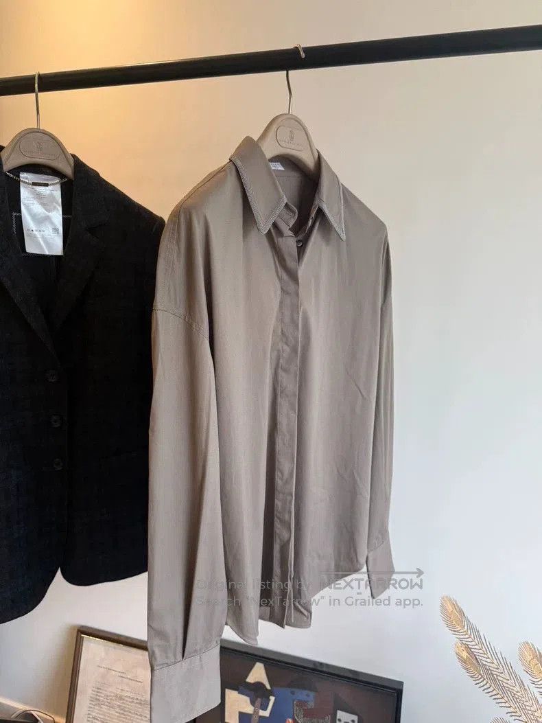 Brunello Cucinelli Brunello Cucinelli Stretch Cotton Shirt. Size US M / EU 48-50 / 2 - 3 Thumbnail