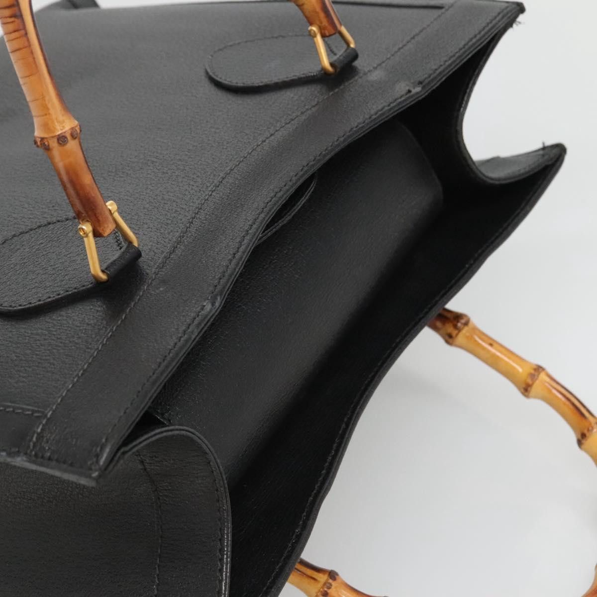 Gucci GUCCI Bamboo Hand Bag Leather Black Gold 002 2853 0260 0 Size ONE SIZE - 6 Thumbnail