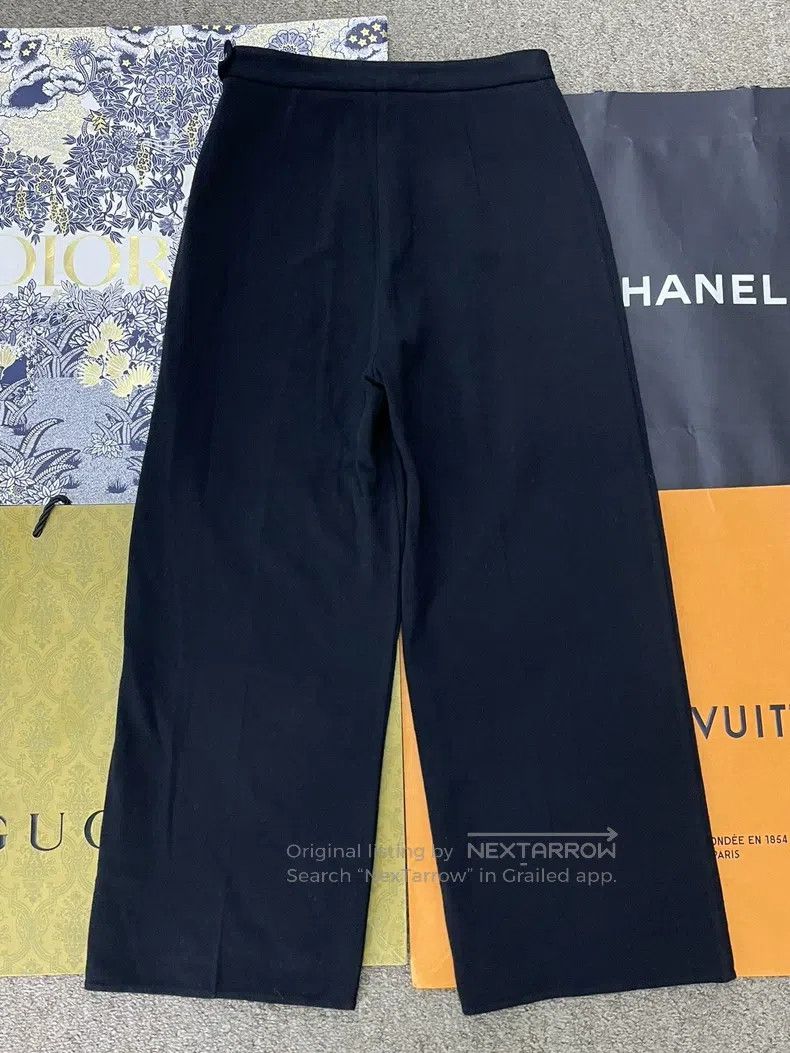 Hermes Hermes Black Wool Knit Wide Leg Long Pants Size 24" / US 00 / IT 34 - 2 Thumbnail