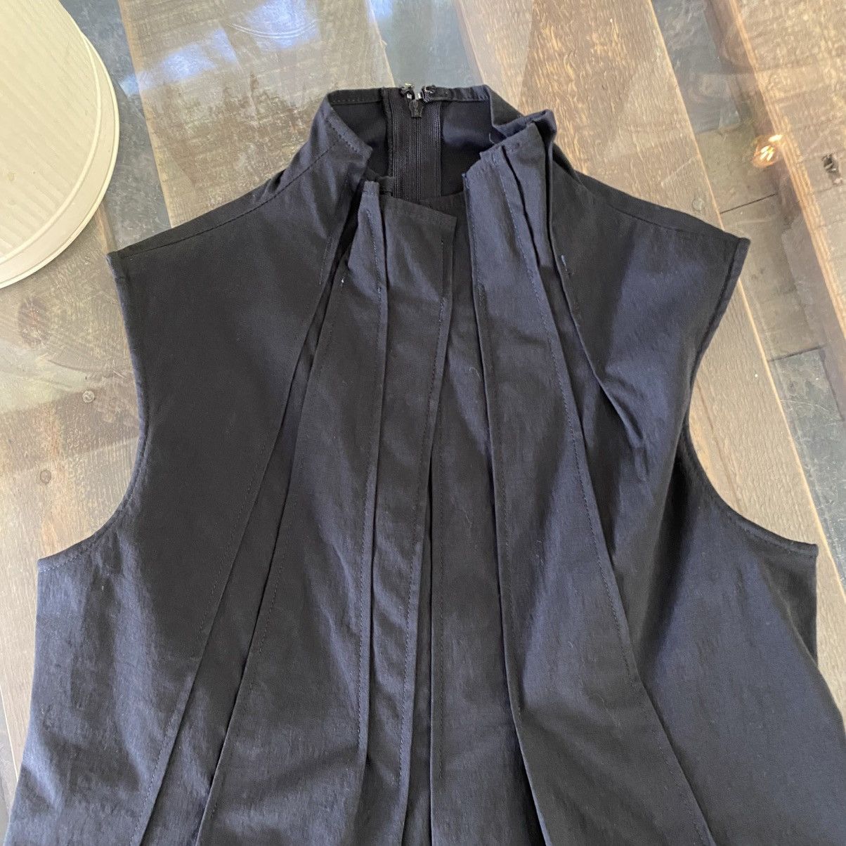 Japanese Brand A/T Black Pleated High Neck Top Size M / US 6-8 / IT 42-44 - 14 Thumbnail