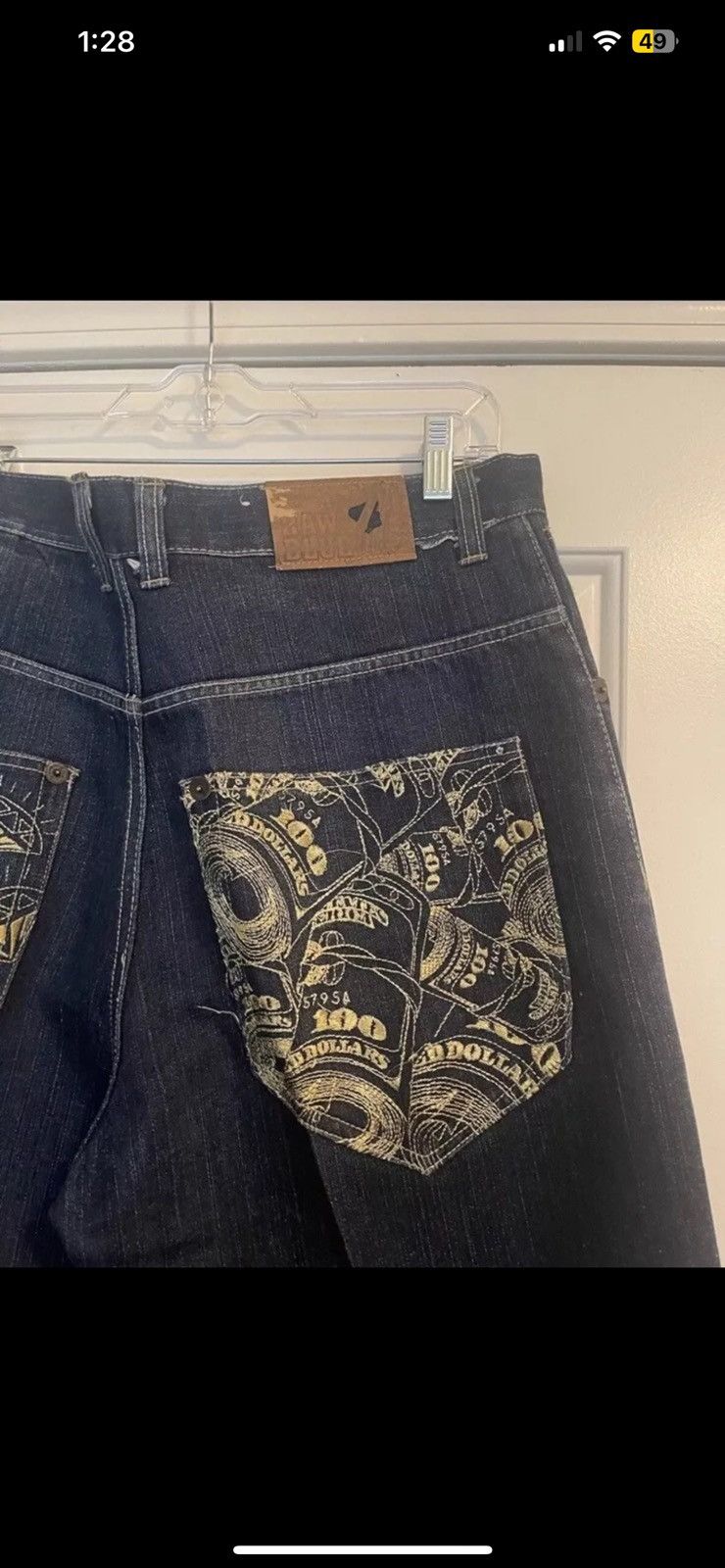 Vintage Men's Raw Embroidered Fashion Blue Jeans Sz. 36x34 Size US 36 / EU 52 - 7 Thumbnail