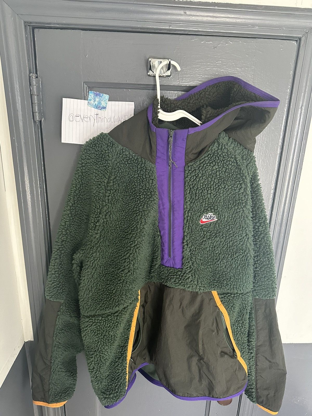 Nike × Vintage Nike furry hoodie Size US XL / EU 56 / 4 - 1 Thumbnail