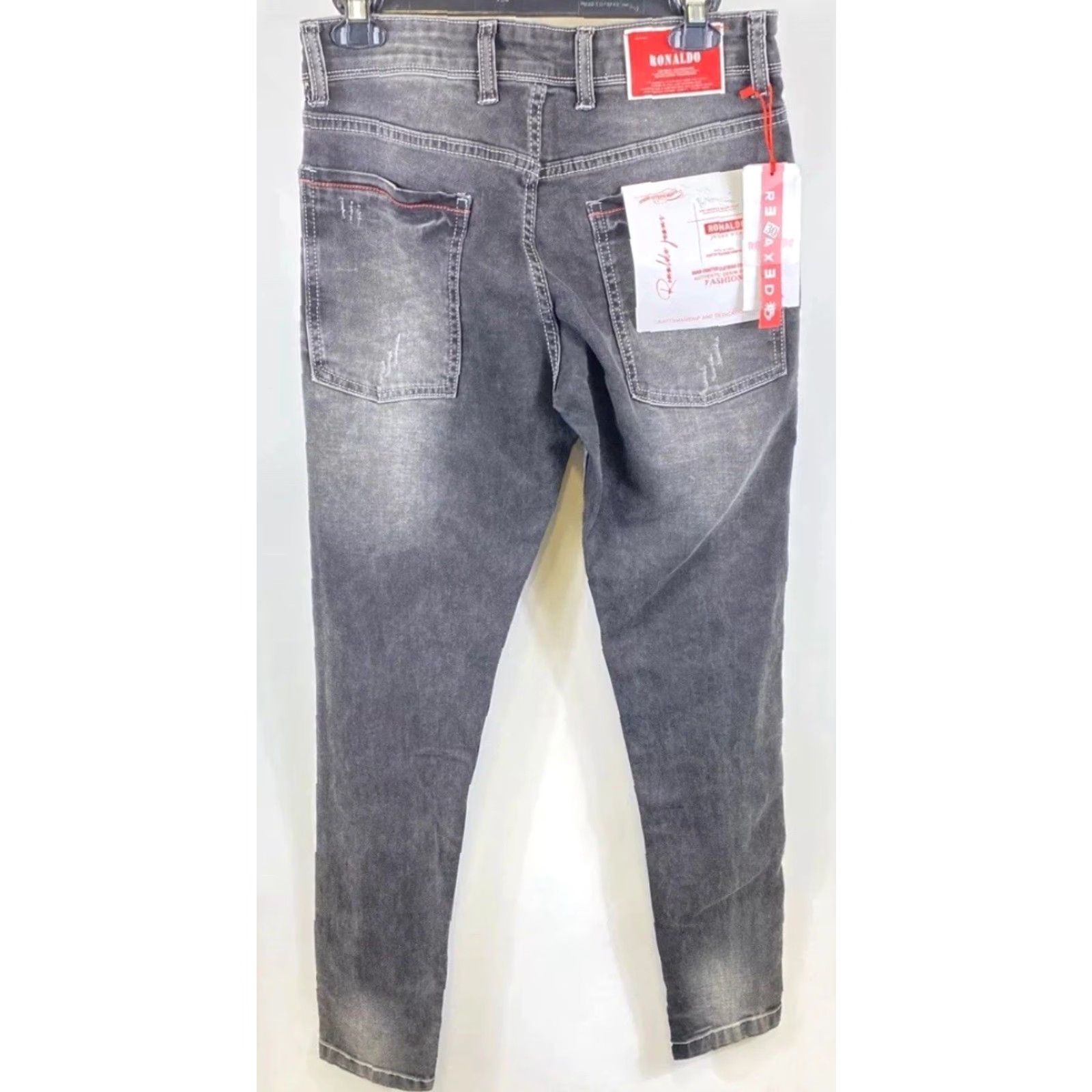 Vintage CR07 Jeans Men Slim Skinny Mid Rise Dark Wash Distressed 30 30in Gray Cotton Denim Button Zipper 5-Pocket Style Classic N/A Size US 30 / EU 46 - 2 Thumbnail