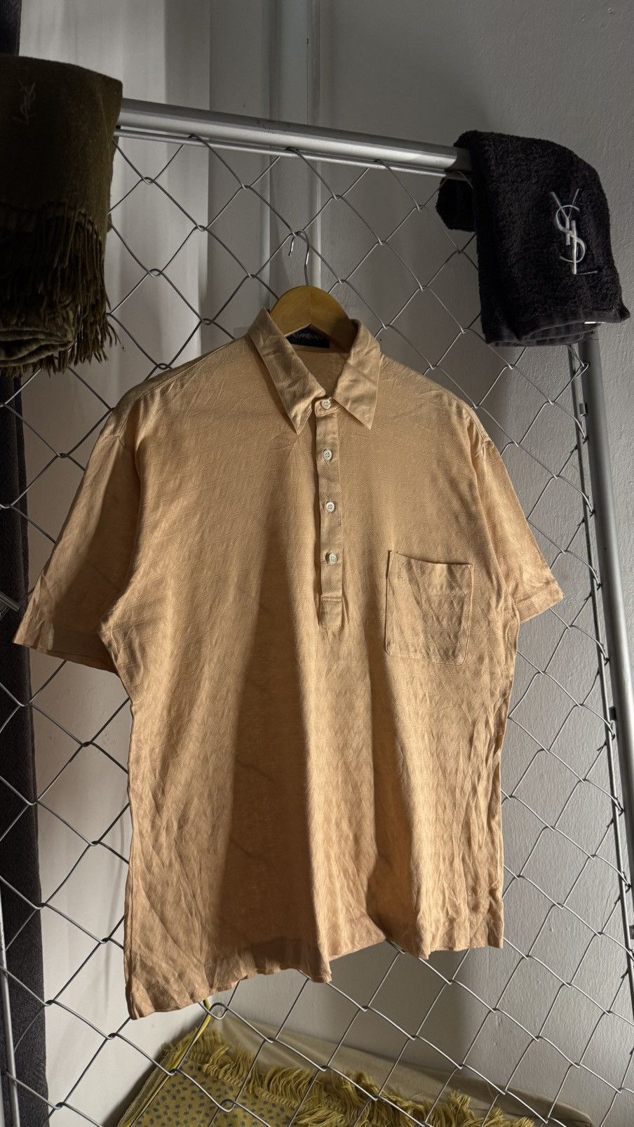 Yves Saint Laurent Yves Saint Laurent Archive Embroidered Logo Geometric Polo Size US L / EU 52-54 / 3 - 1 Thumbnail