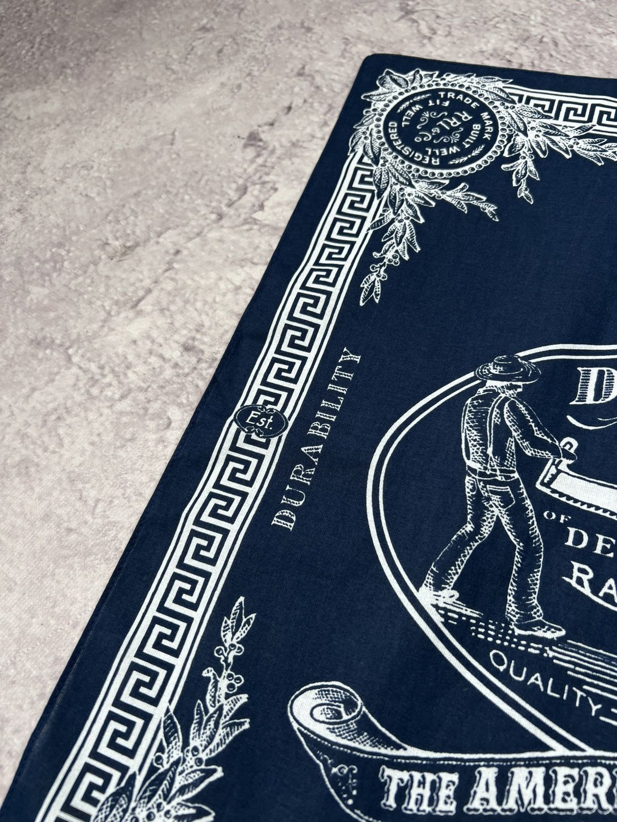 RRL Ralph Lauren Vintage Double RL (RRL) Bandana Americana Workwear Design Size ONE SIZE - 7 Thumbnail