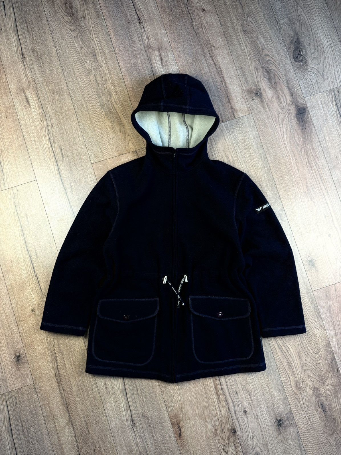 Armani Armani Jeans Women Fleece Hooded Jacket Made in Italy Size M / US 6-8 / IT 42-44 - 1 Thumbnail