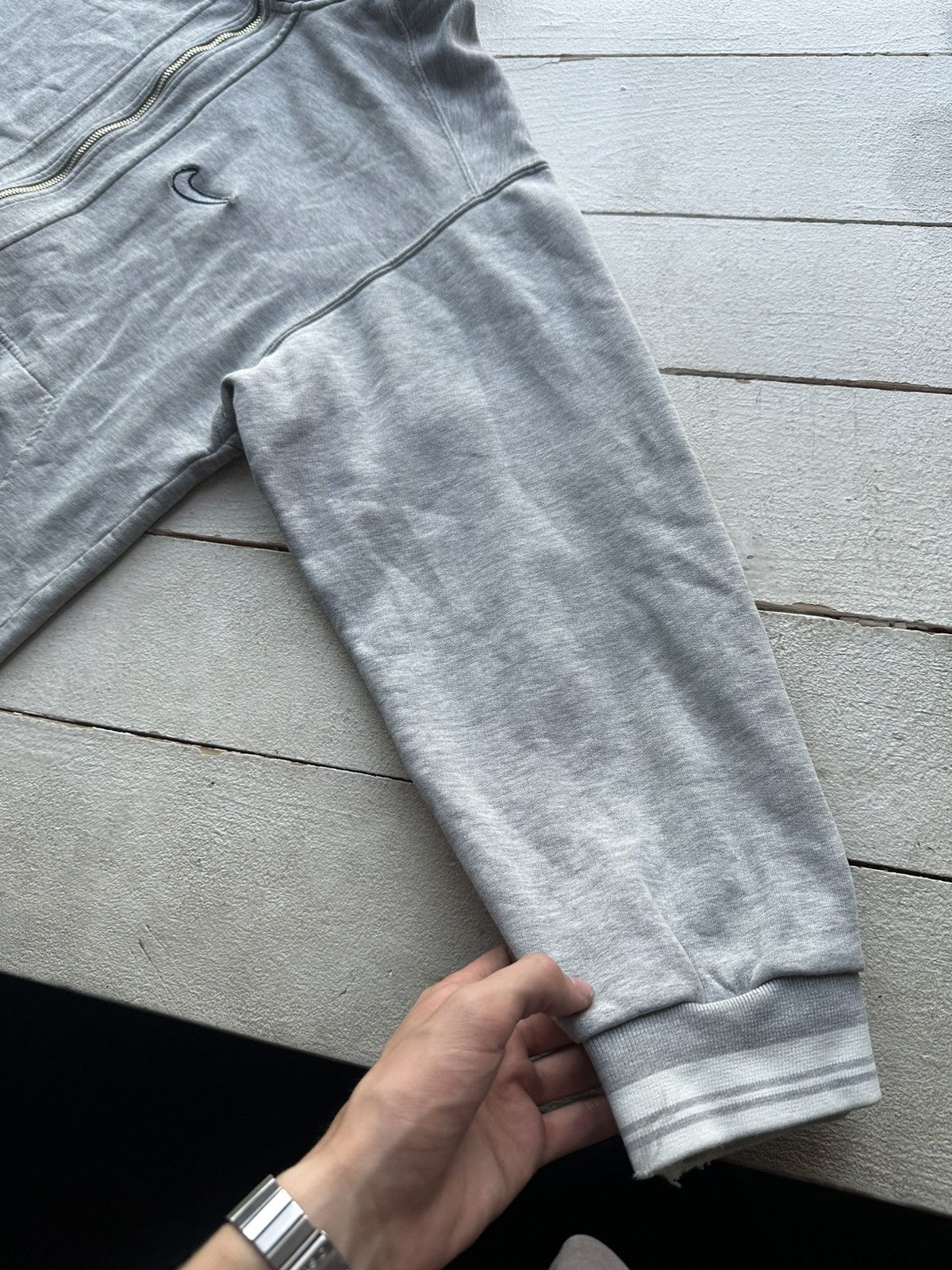 Vintage 🚨90s Nike Big Logo Swoosh Gray Oversized Sweatshirt y2k rare Size US S / EU 44-46 / 1 - 19 Thumbnail