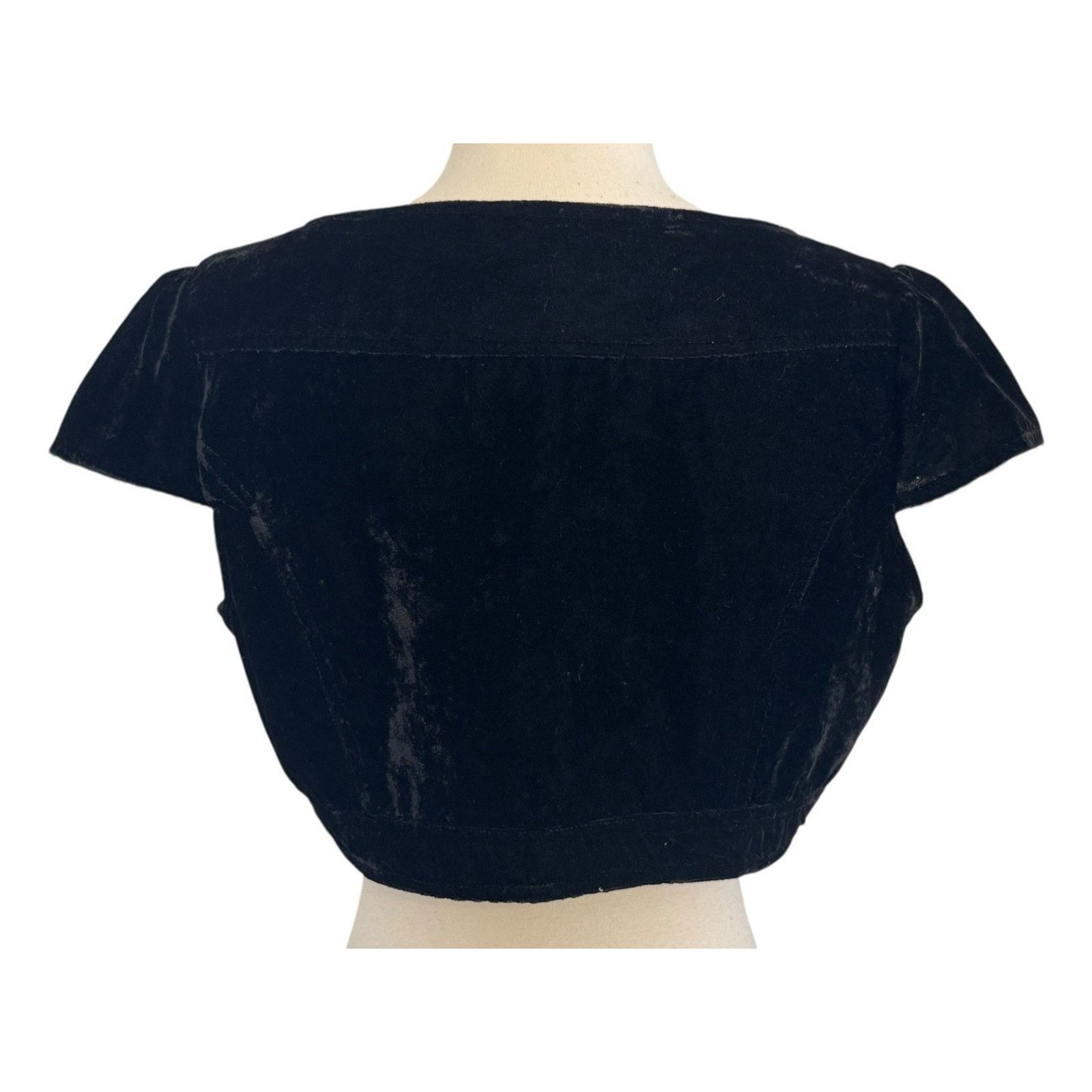 Other Vintage REFERENCE Velvet Rhinestone Pearl Beaded Shrug 1940s Size L / US 10 / IT 46 - 4 Thumbnail