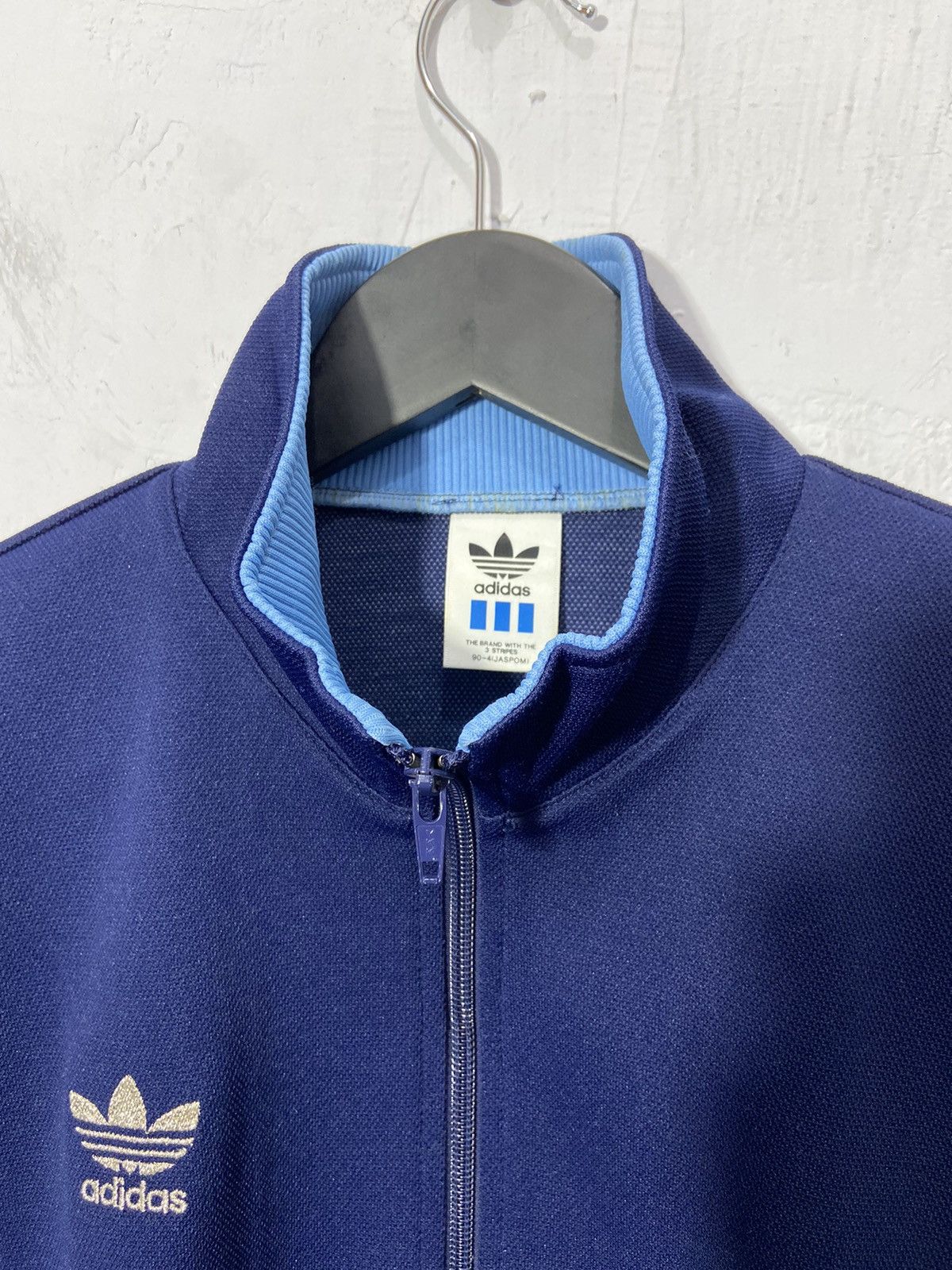 Adidas × Descente Vintage 90s Adidas Trefoil Descente Track Jacket Blue Size US M / EU 48-50 / 2 - 5 Thumbnail
