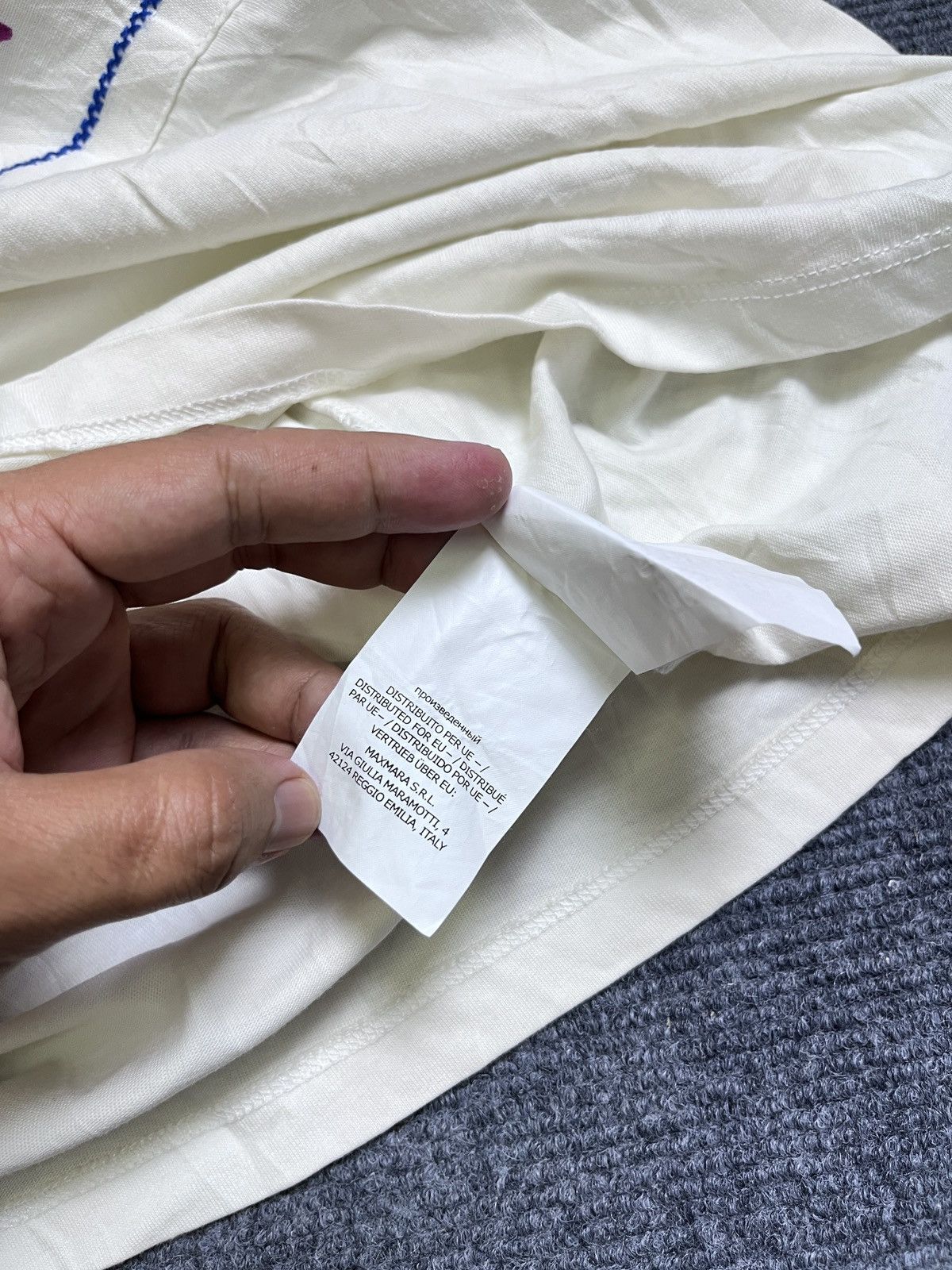 Max Mara Max Mara White Crew Neck T-Shirt with Embroidered Logo Size M / US 6-8 / IT 42-44 - 8 Thumbnail