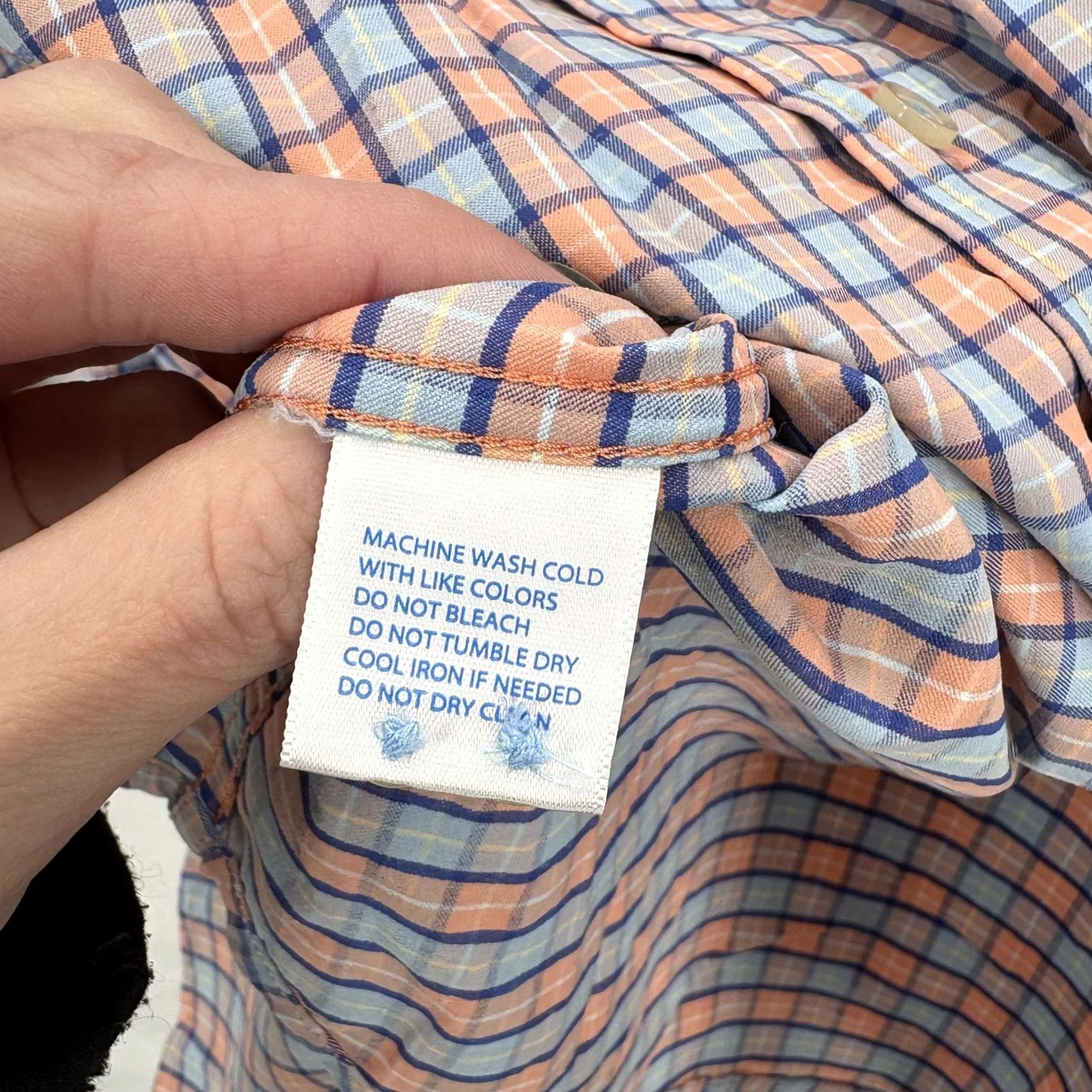 Southern Tide Southern Tide Shirt Mens Small Orange Blue Plaid Performance Stretch Button Down Shirt Size US S / EU 44-46 / 1 - 6 Thumbnail