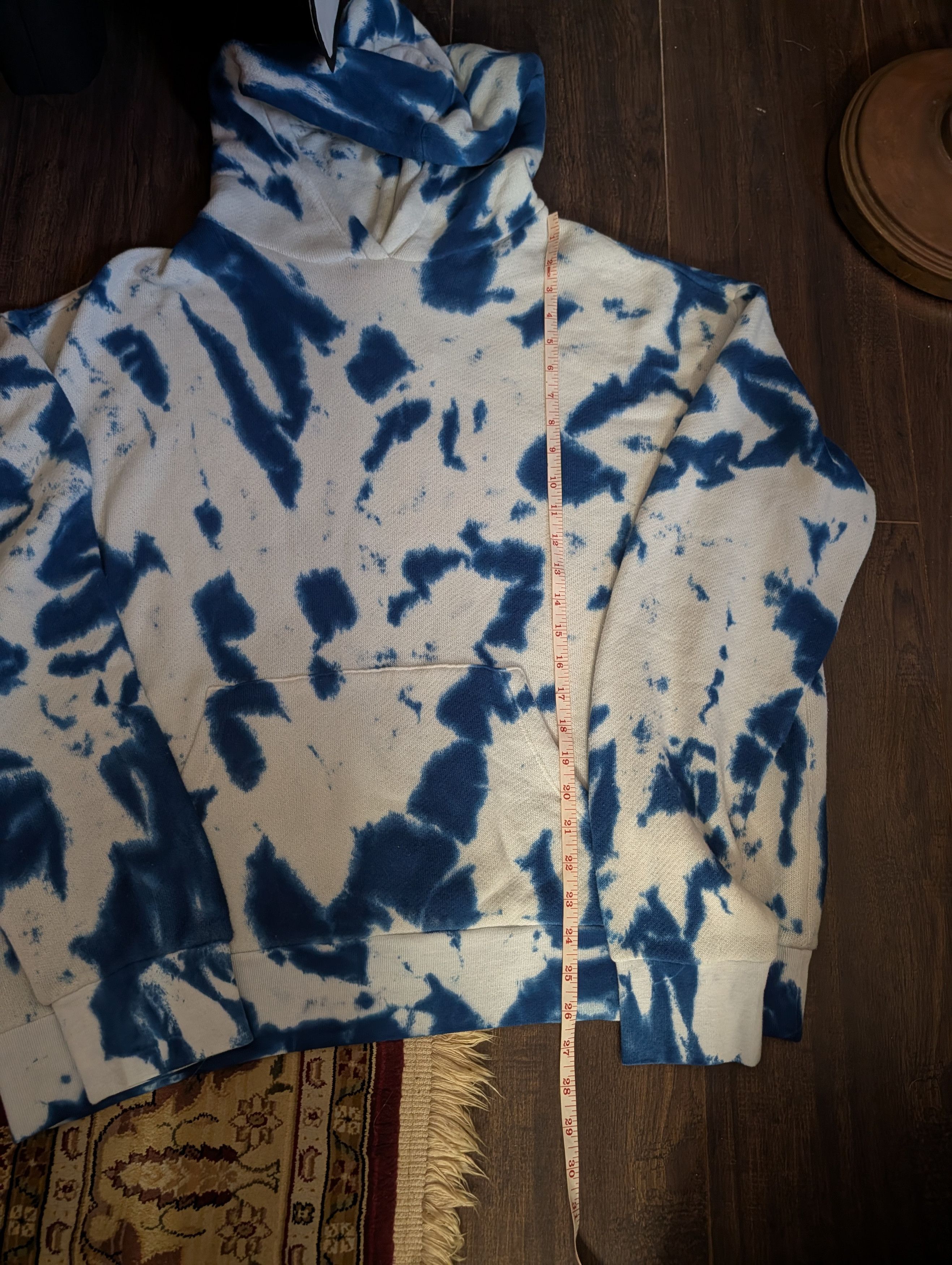 The Elder Statesman Cotton/Cashmere Knit Blue/White Tie Dye Hoodie NWT Size US S / EU 44-46 / 1 - 16 Thumbnail