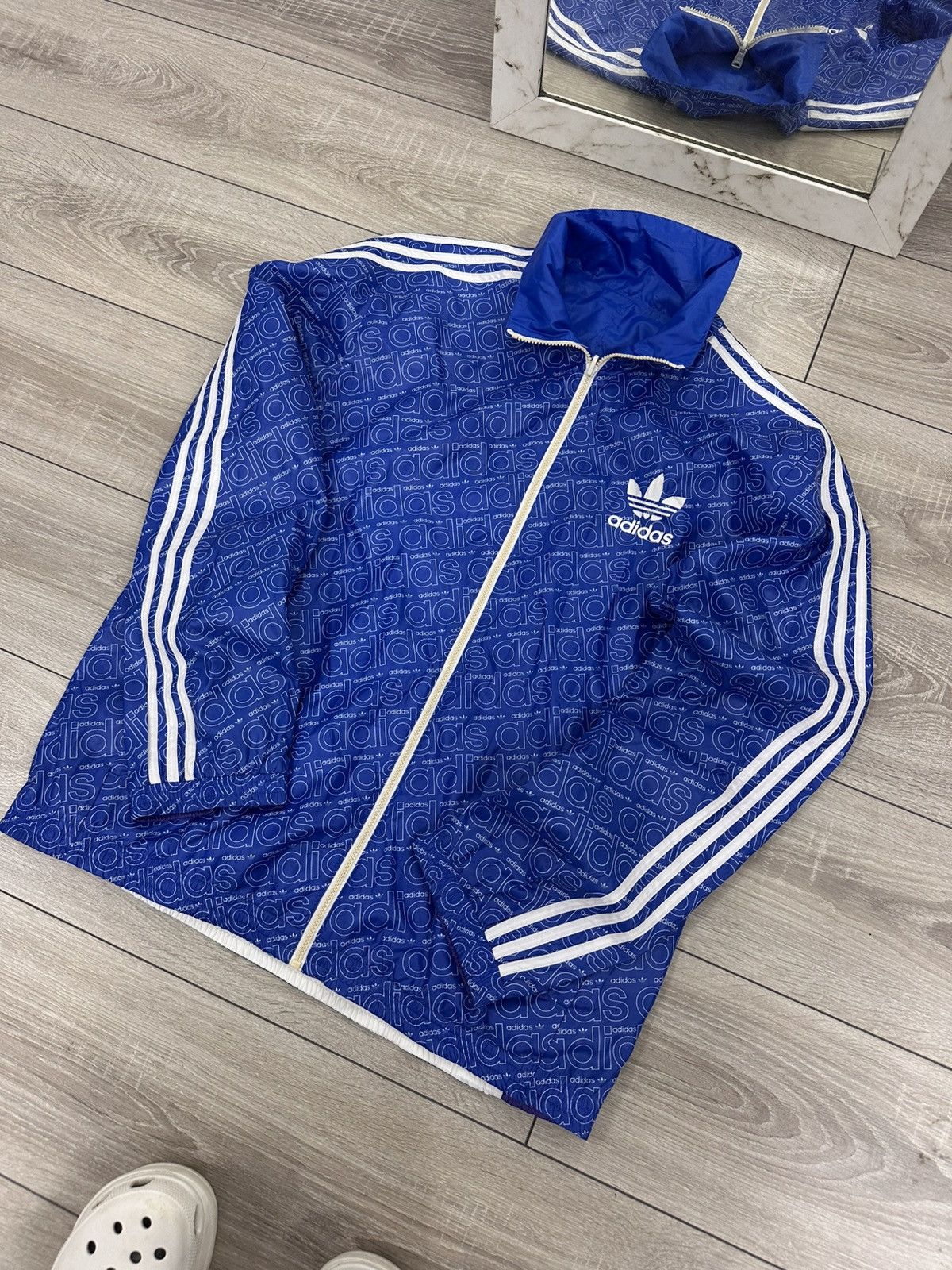 Adidas Adidas Nylon Stripped Track Jacket Windbreaker 2 in 1 Size US L / EU 52-54 / 3 - 3 Thumbnail