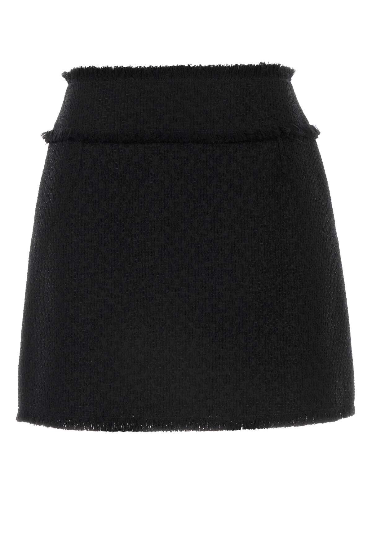 Dolce & Gabbana Black Tweed Mini Skirt Size 27" / US 4 / IT 40 - 1 Thumbnail