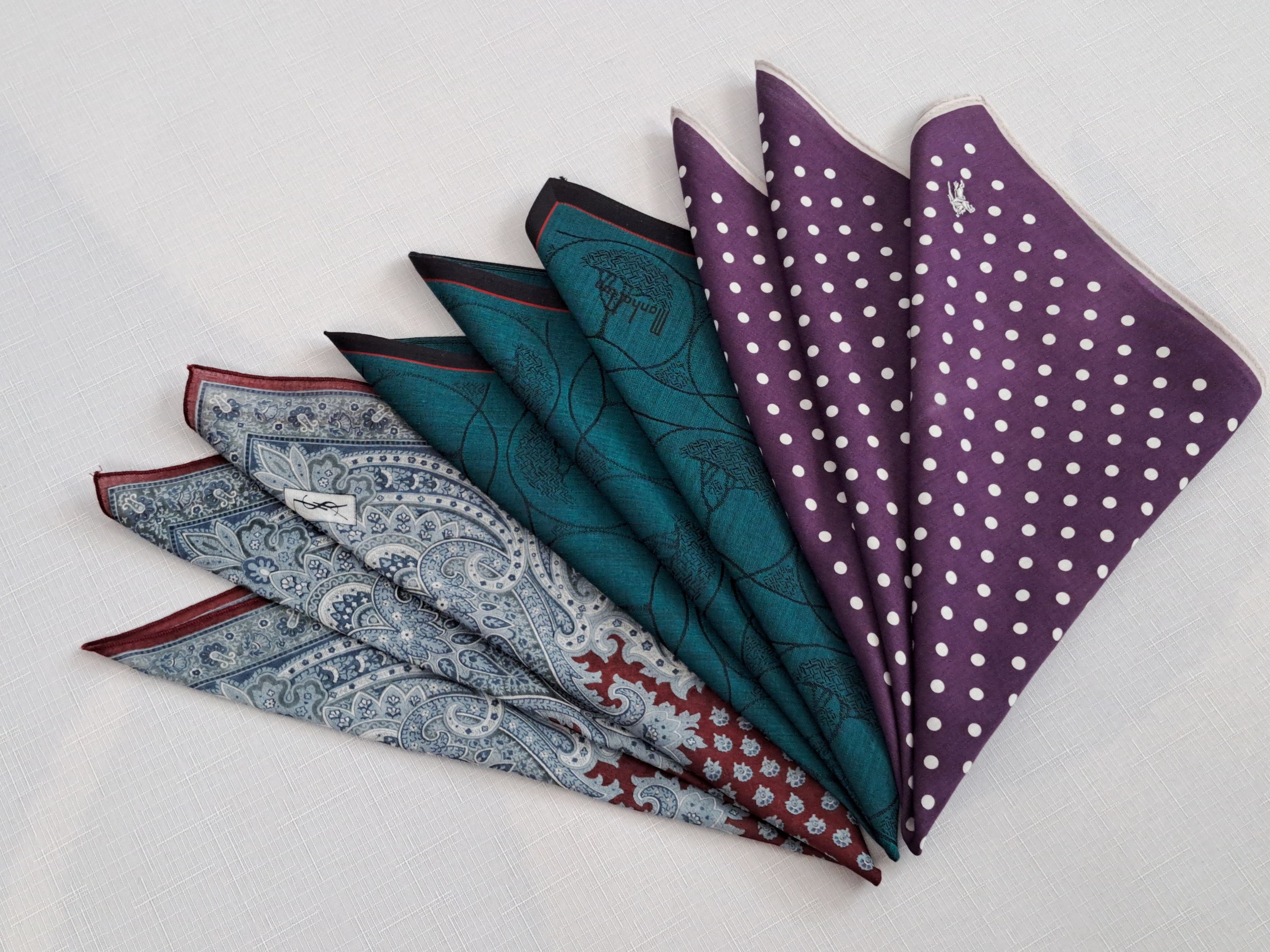 Yves Saint Laurent YSL Burberry Manhattan cotton handkerchief/pocket square. Size ONE SIZE - 8 Thumbnail