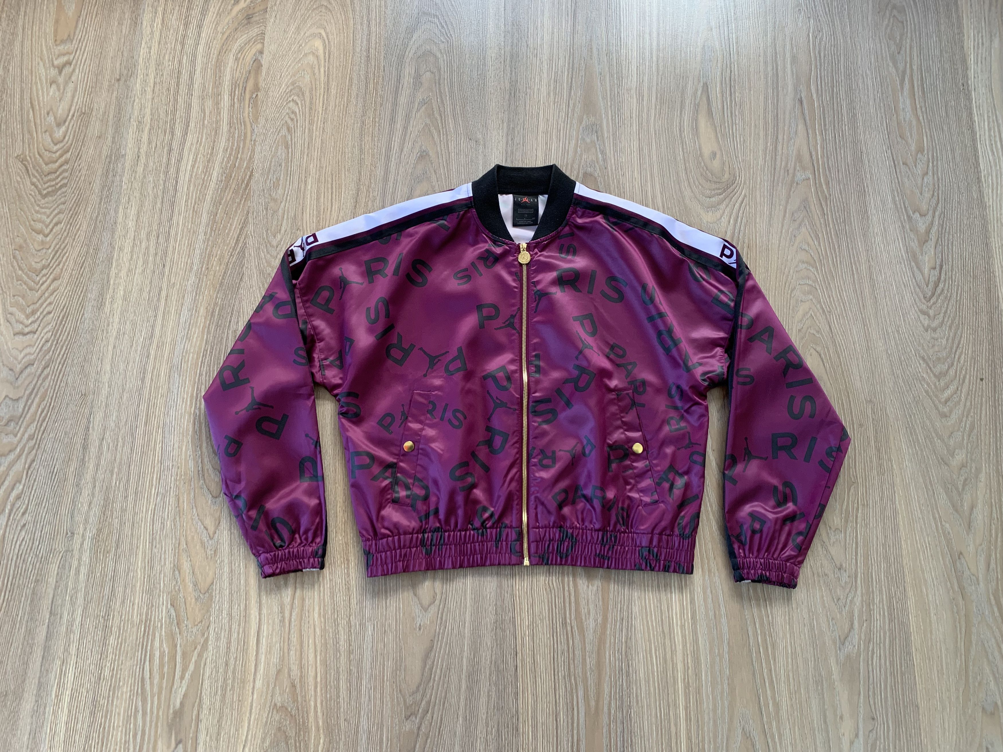 Jordan Brand Nike Air Jordan Paris Saint-Germain Women's Burgundy Jacket Size S / US 4 / IT 40 - 14 Thumbnail