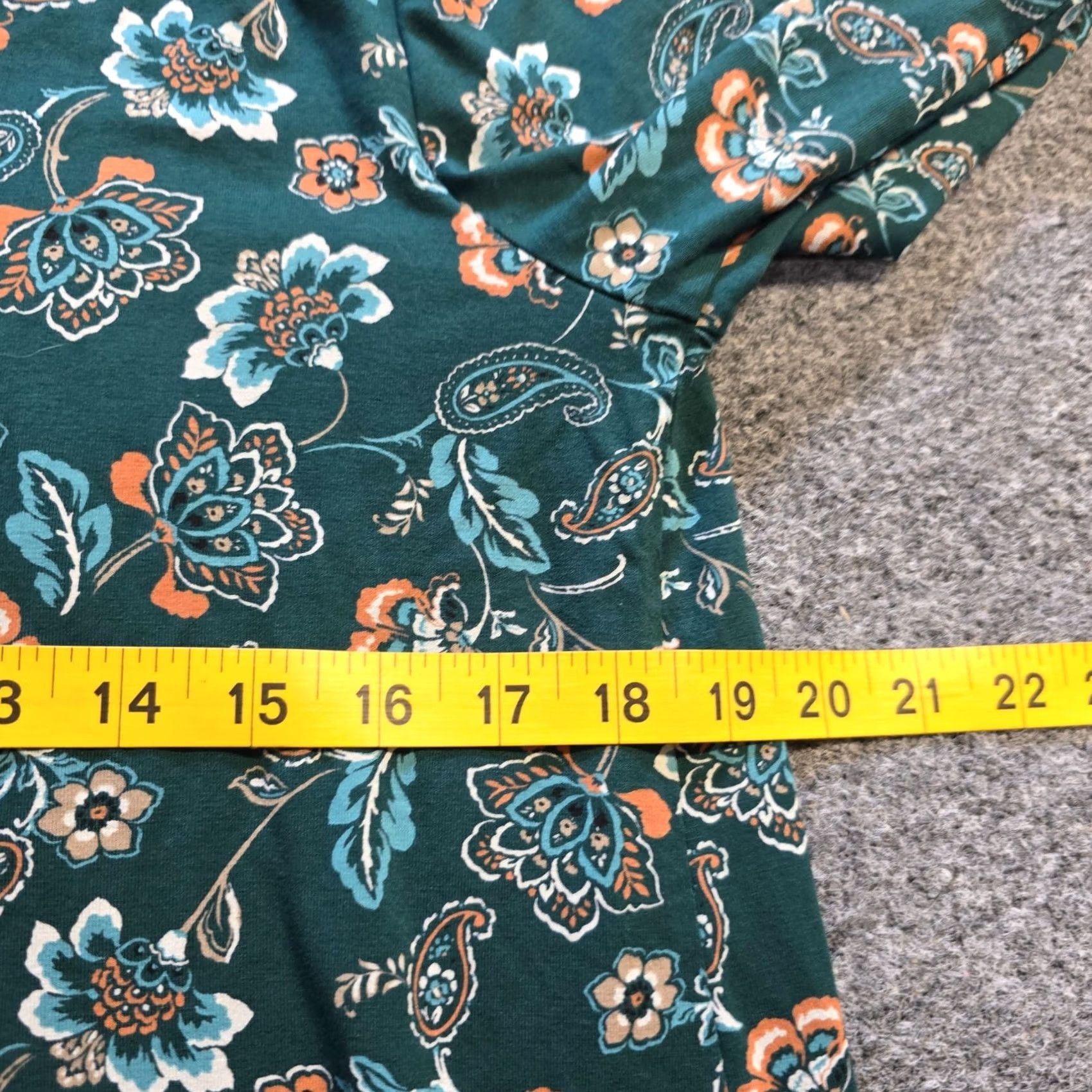 J. Jill J Jill Top Womens XS Green Floral Tunic Long Sleeve V Neck Wearever Casual Shirt Size XS / US 0-2 / IT 36-38 - 6 Thumbnail
