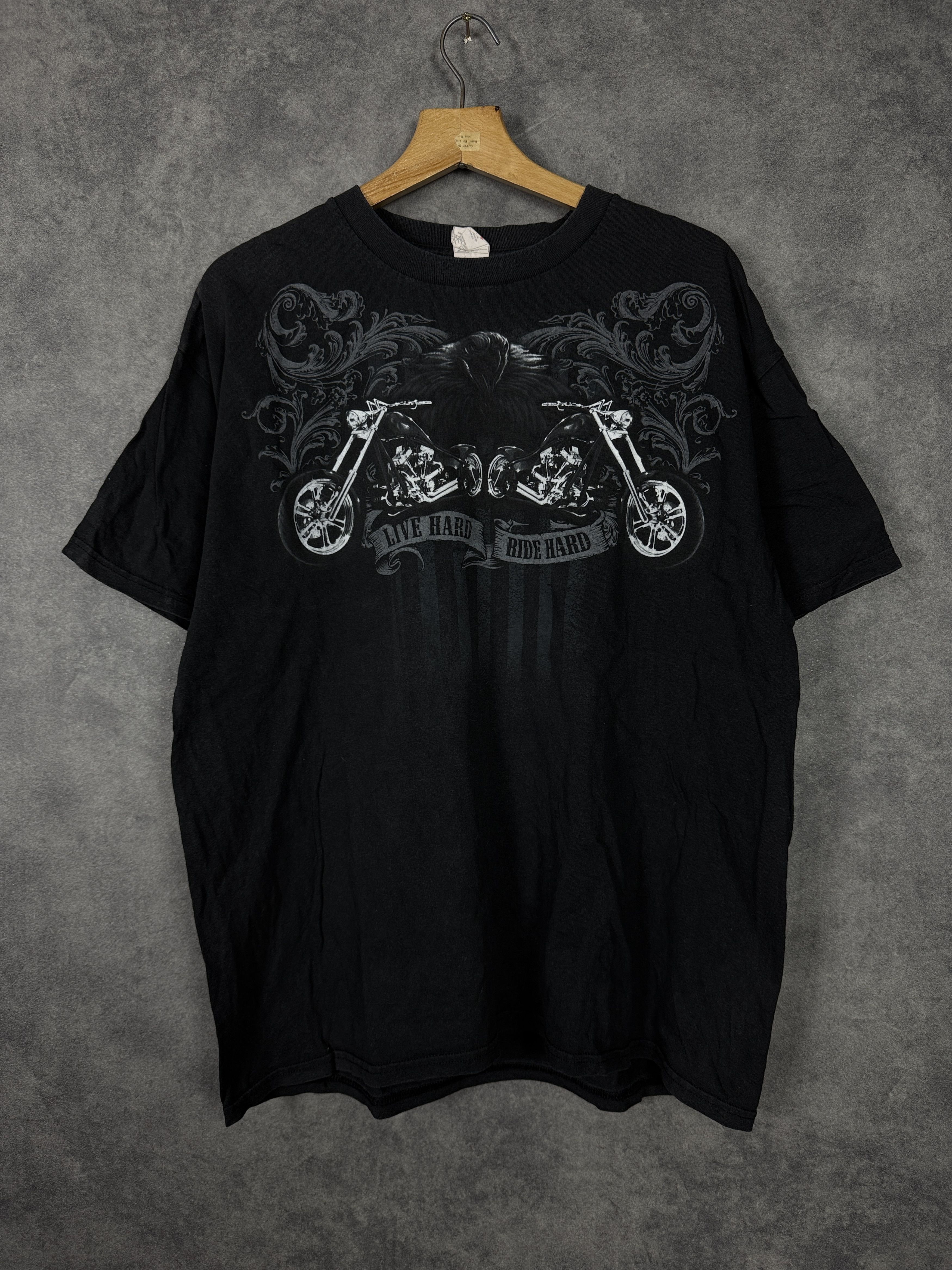 Vintage Live Hard Ride Hard motorcycle Affliction black rock Size US XL / EU 56 / 4 - 1 Thumbnail