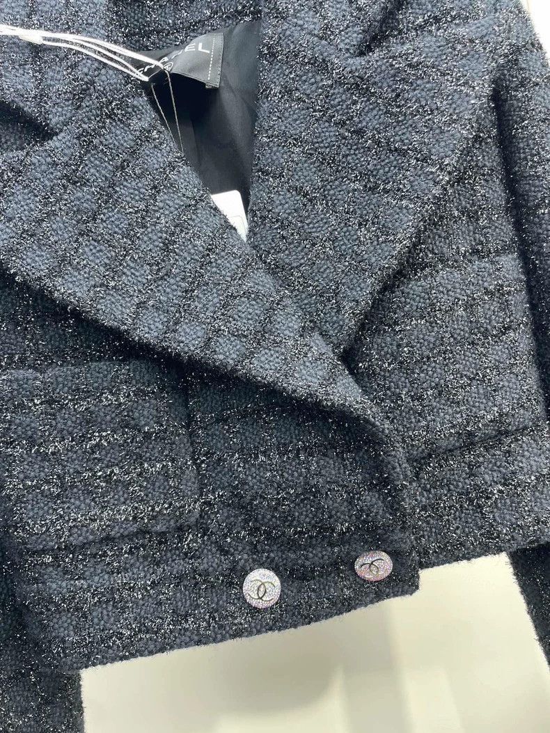 Chanel Chanel Black Cropped Tweed Jacket Size S / US 4 / IT 40 - 4 Thumbnail