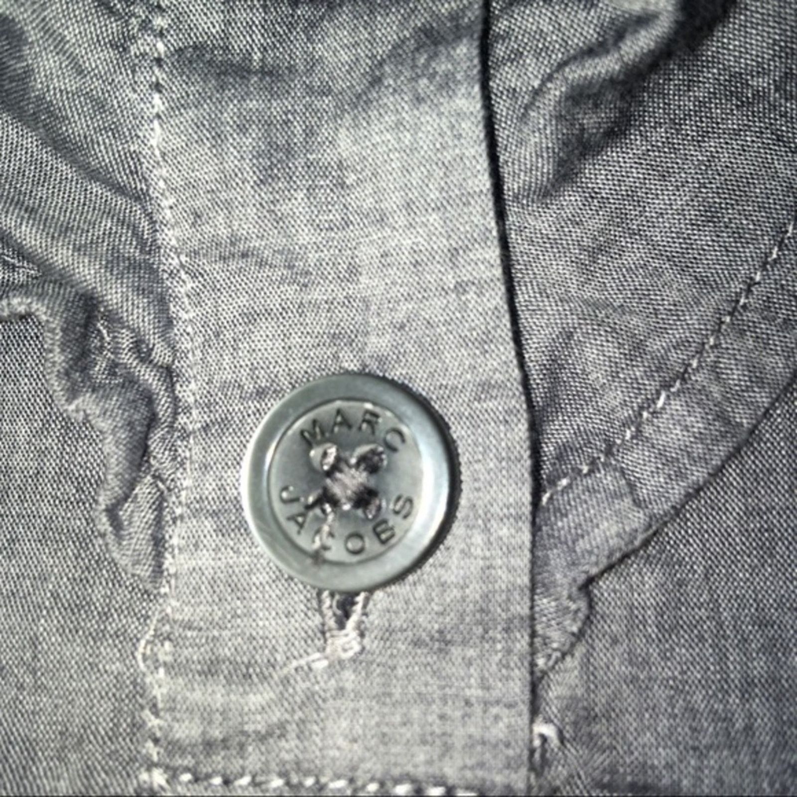 Marc by Marc Jacobs Marc by Marc Jacobs Blue Chambray Ruffle Jabot Blouse Top Size XS / US 0-2 / IT 36-38 - 6 Thumbnail