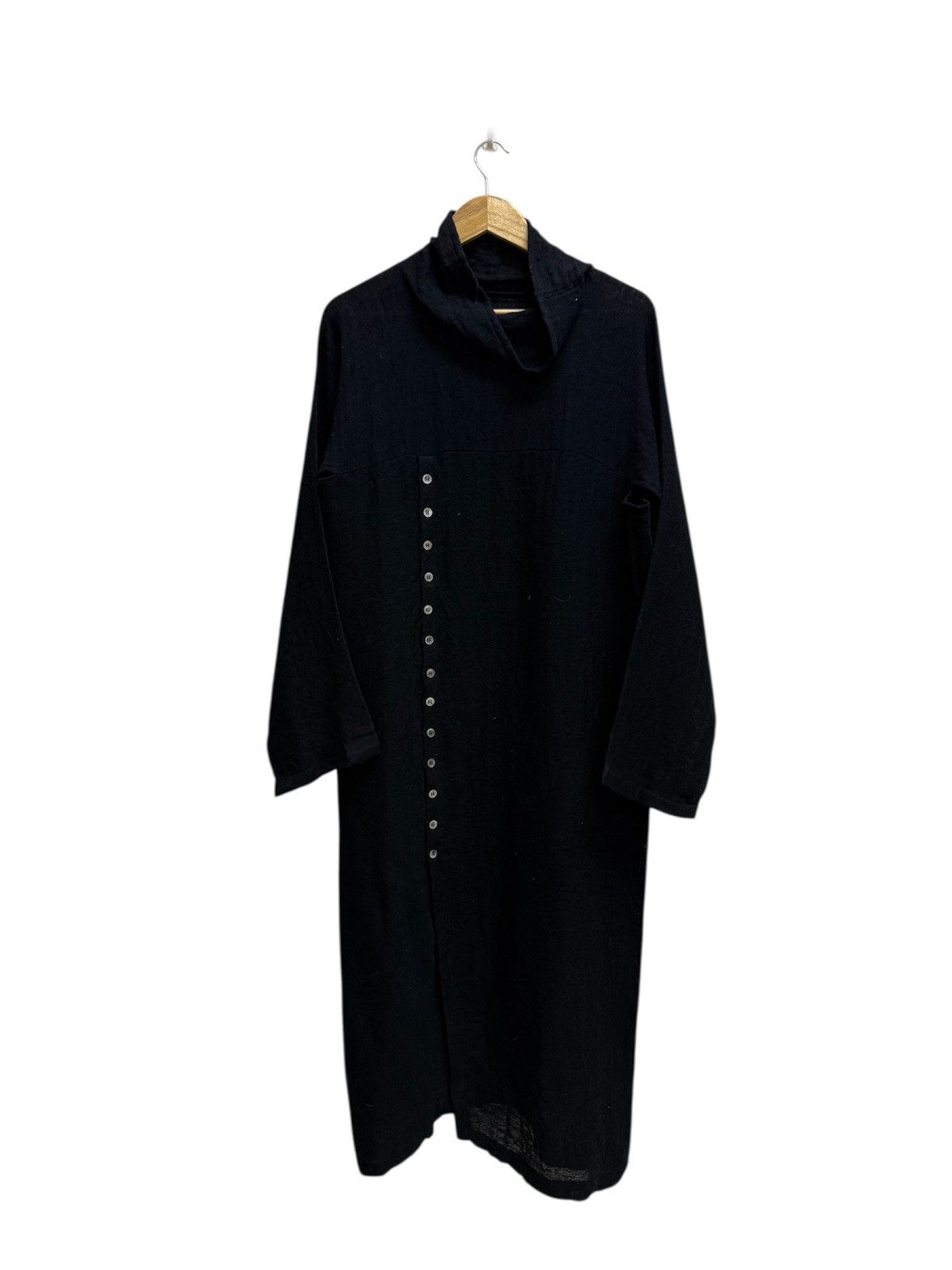 Y’s Yohji yamamoto Linen Wool Button Up Front Dress