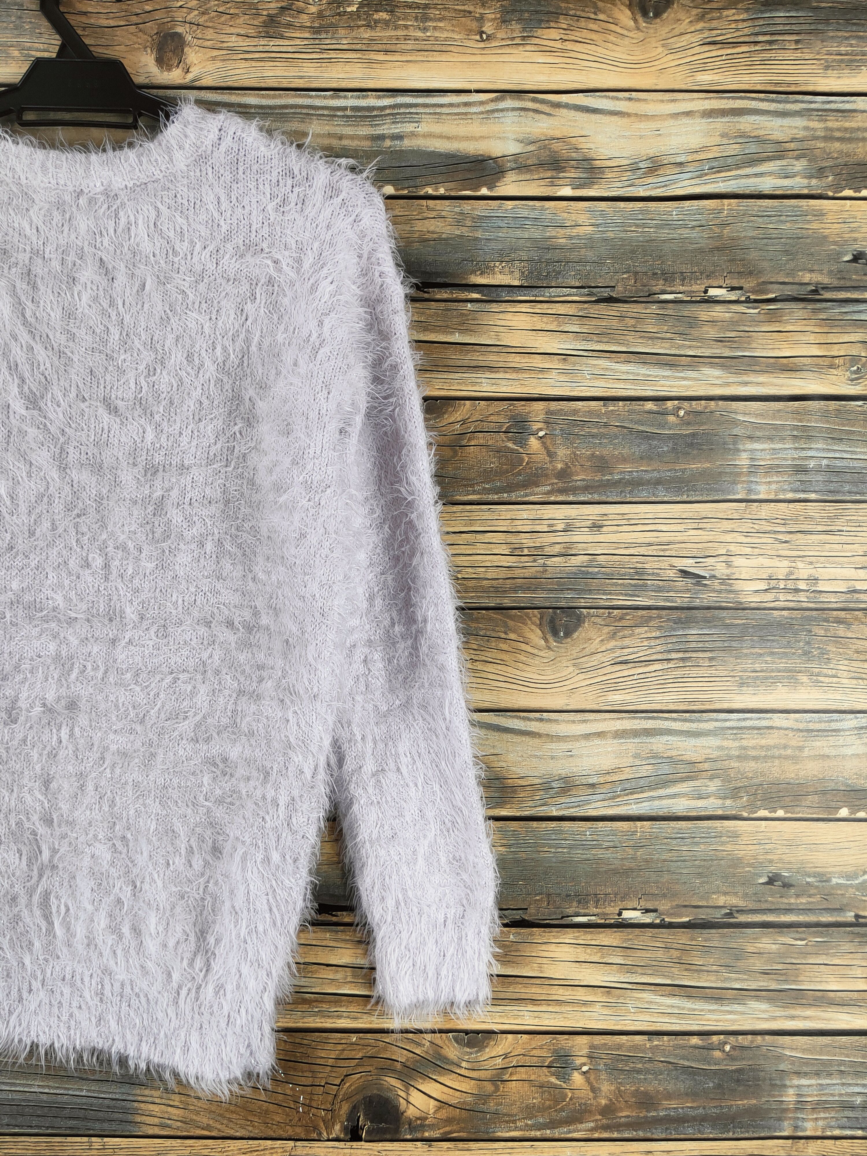 Japanese Brand DL Shoo La Rue Silver Fur Mohair shaggy Knitwear #46-438 Size M / US 6-8 / IT 42-44 - 9 Thumbnail