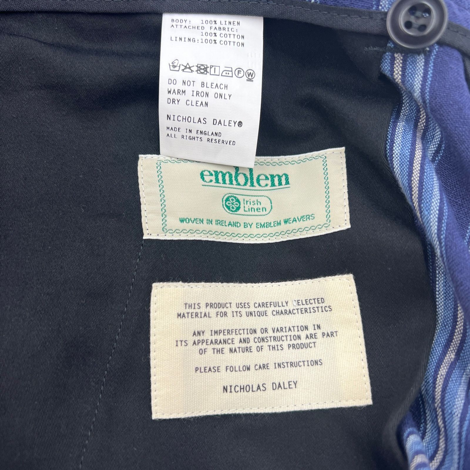 Nicholas Daley Nicholas Daley 70s Stripe Trouser Irish Linen Waxed Cotton Size US 32 / EU 48 - 4 Thumbnail