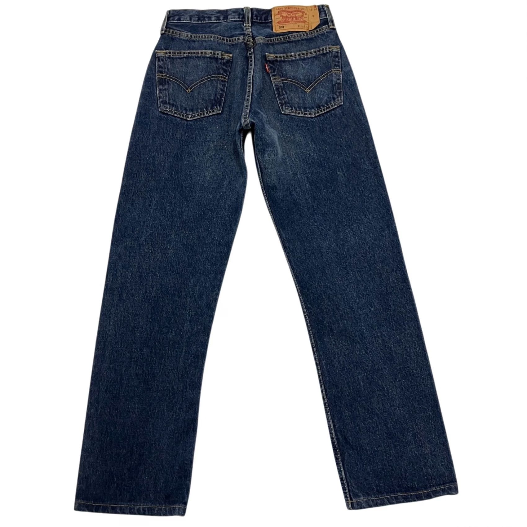 Levi's Levi's 501 Jeans Blue Straight Fit Denim Button Fly Red Tab 26W 28L Mens Size US 26 / EU 42 - 3 Thumbnail