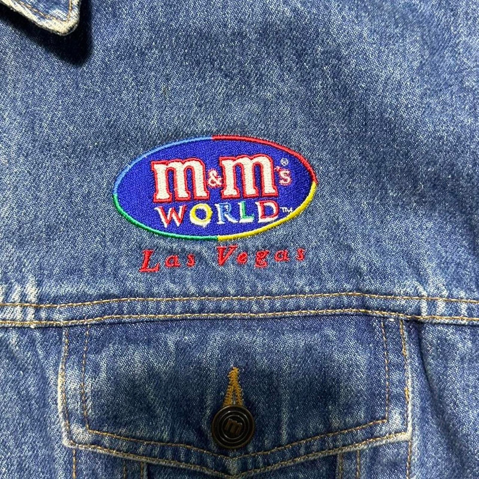 Hanes Vintage M&M's World Las Vegas Denim Jean Jacket Blue Coat Size US XL / EU 56 / 4 - 3 Thumbnail