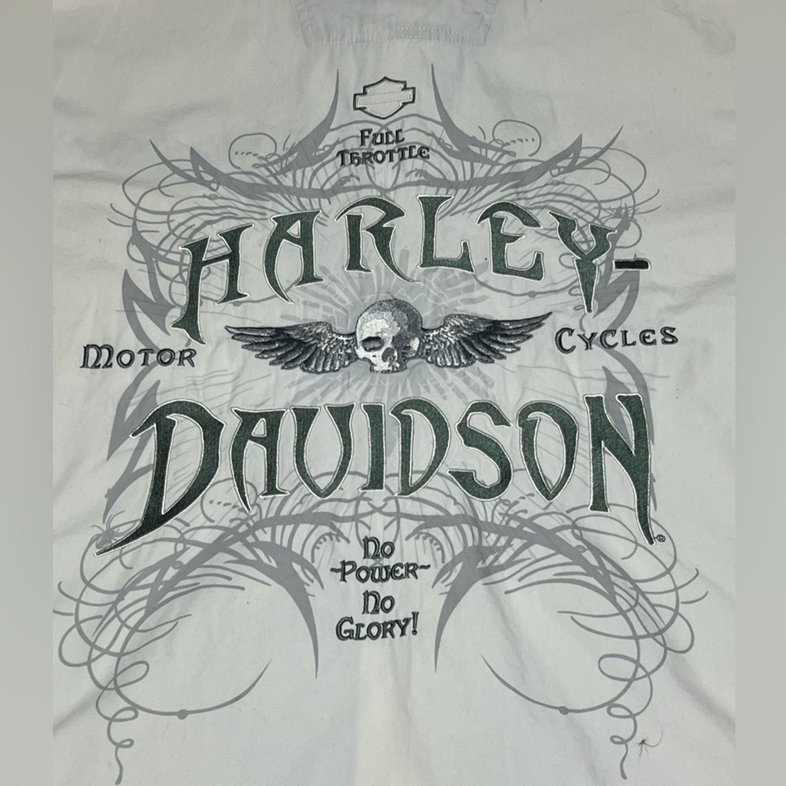 Harley Davidson Harley Davidson Embroidered “No Power No Glory” H-D Shirt Size US XL / EU 56 / 4 - 6 Thumbnail