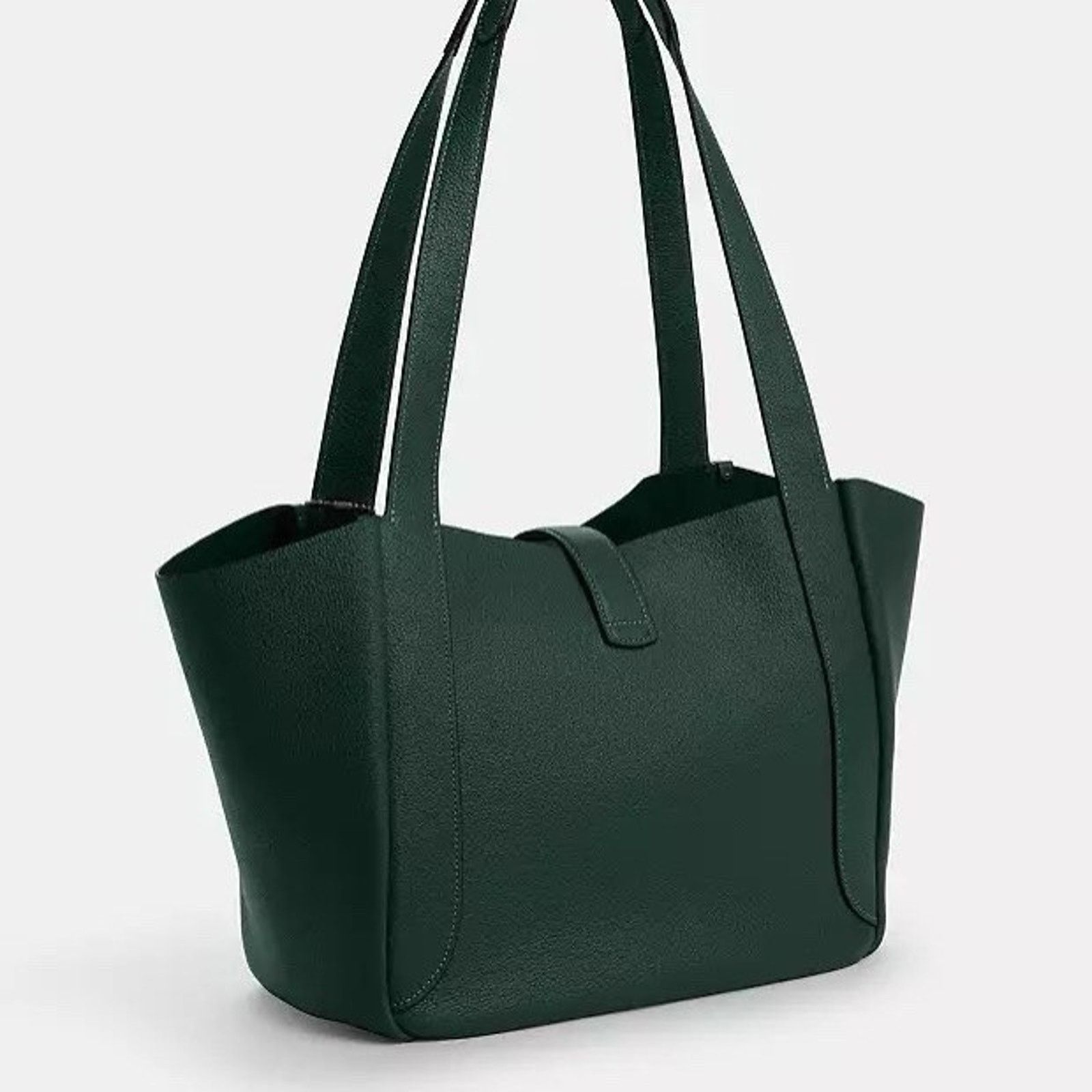 Coach NWT COACH Hadley Tote Bag Leather CAL17 Gunmetal/Dark Teal Size ONE SIZE - 7 Thumbnail