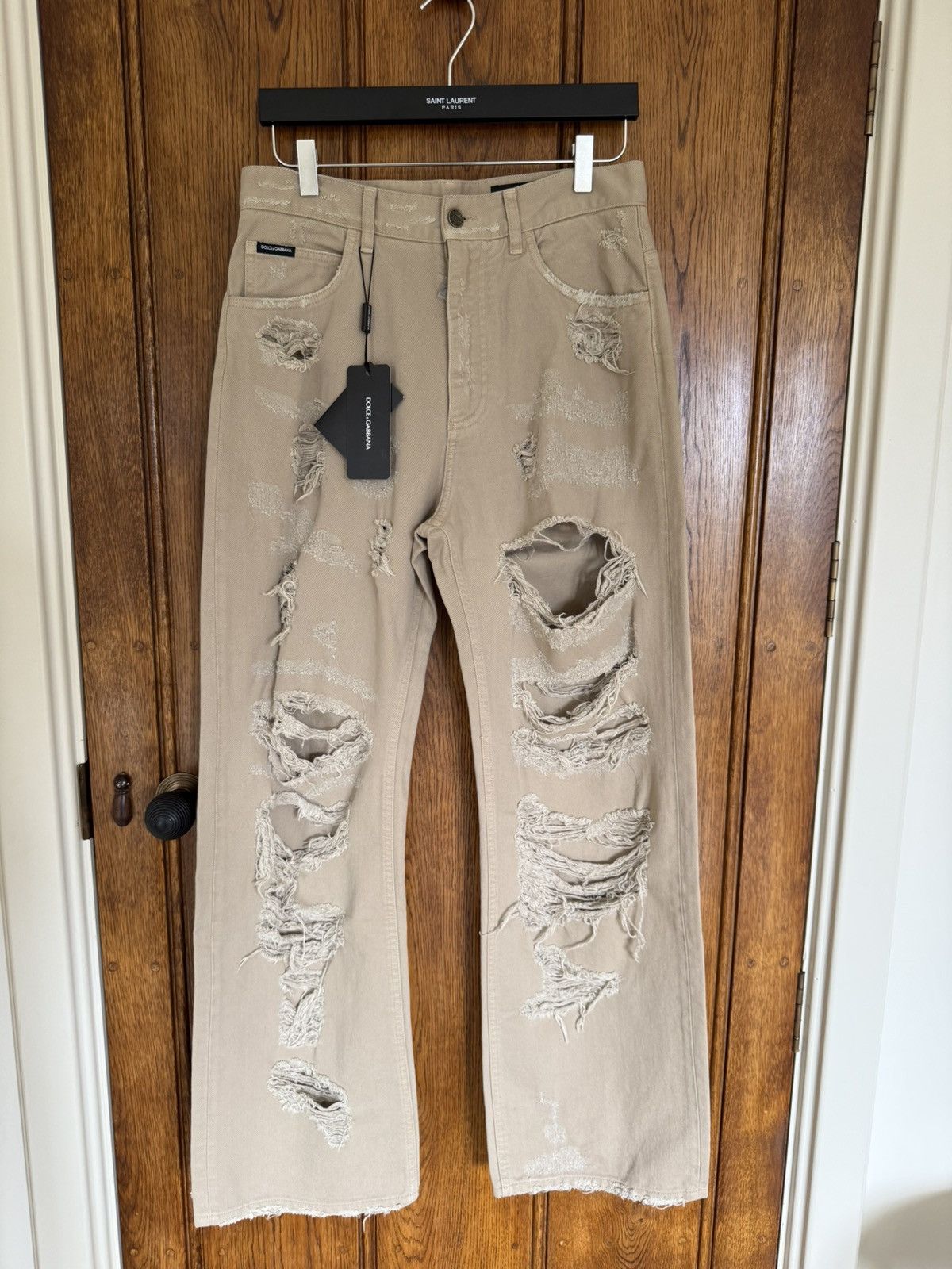 Dolce & Gabbana Dolce & Gabbana D&G destroyed ripped khaki baggy jeans pants Size US 30 / EU 46 - 1 Thumbnail