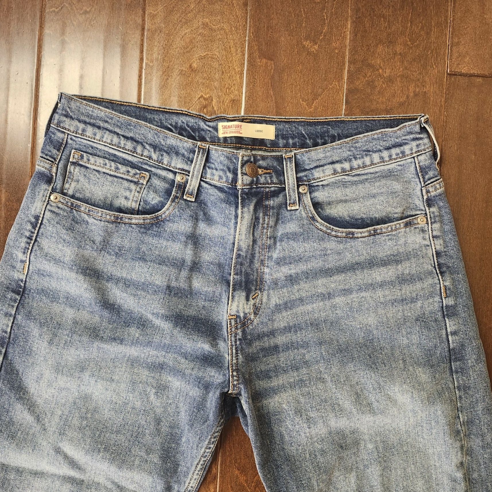 Levi's Levi's Signature Loose Jeans Mens 33x30 Blue Straight Leg Faded 5-Pocket USA 90s City Mens Size US 33 - 3 Thumbnail