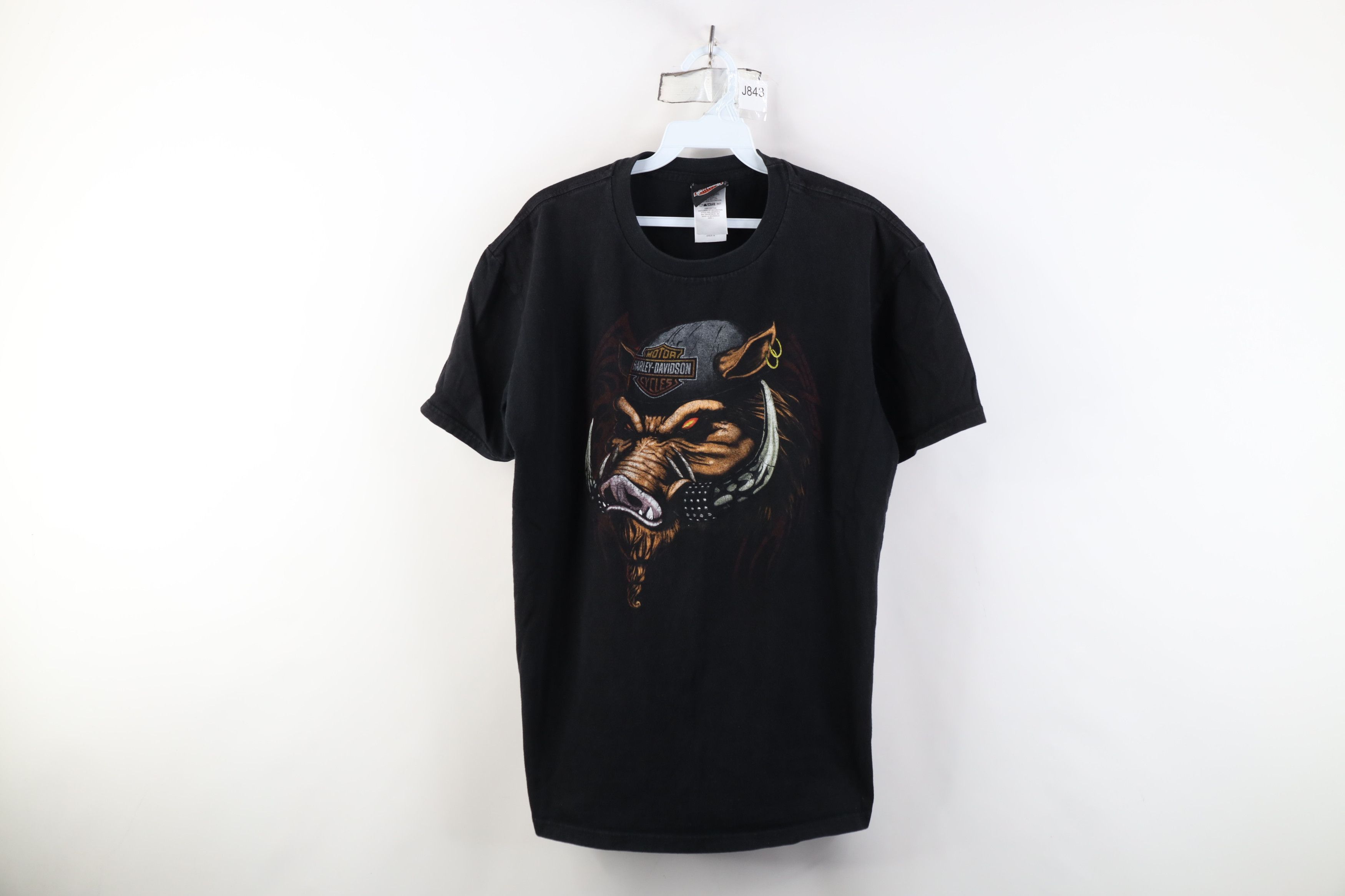 Harley Davidson Vintage Y2K Harley Davidson Hog Motorcycle T-Shirt Black Size US L / EU 52-54 / 3 - 1 Thumbnail