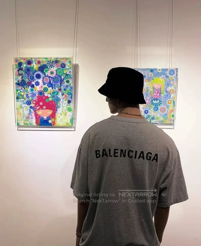 Balenciaga Balenciaga Gray Front and Back Logo Short Sleeve Size US XS / EU 42 / 0 - 6 Thumbnail